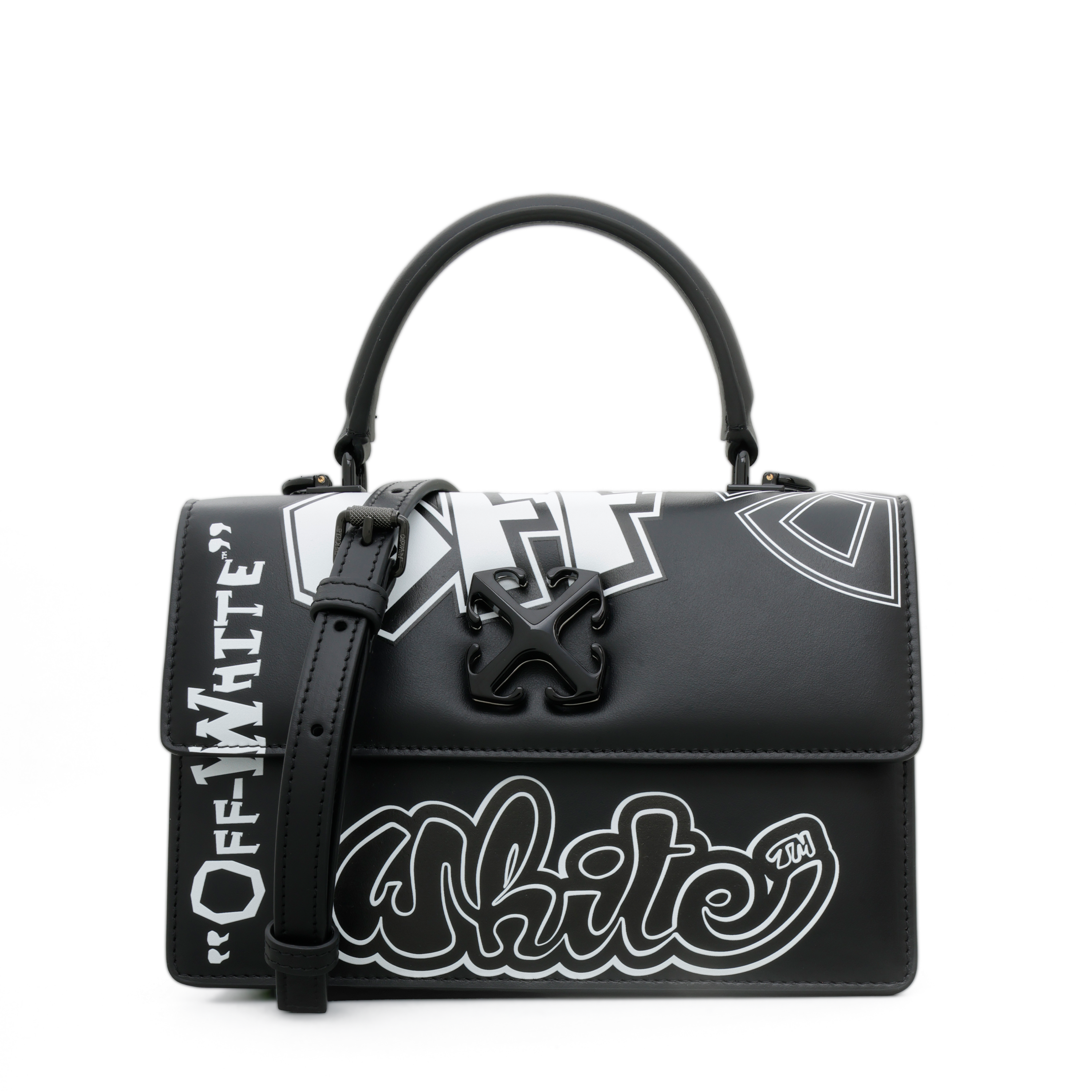Cartera Negra Off-White Logo Black - White