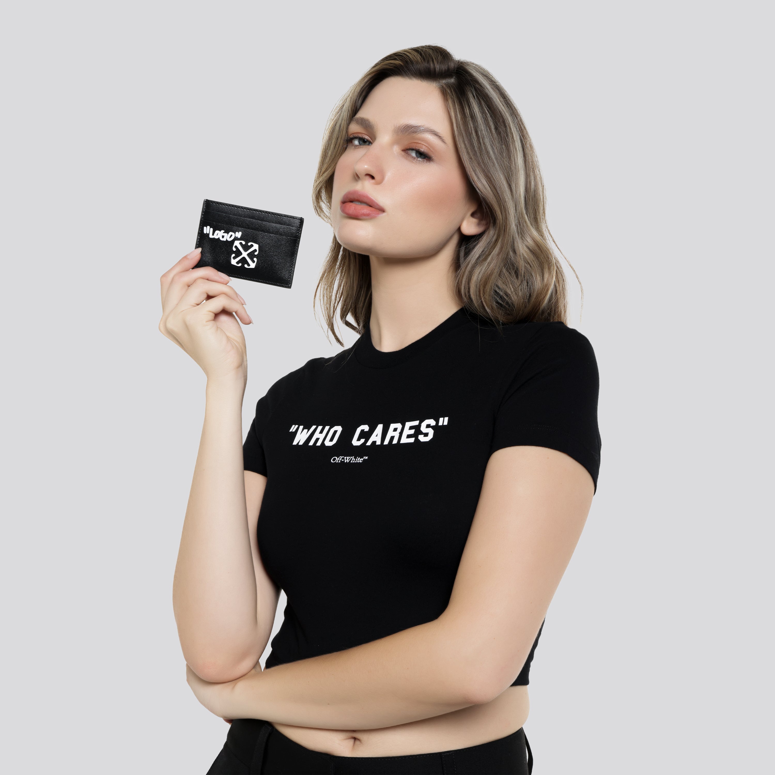 Tarjetero Negro Off-White Quote Black - White