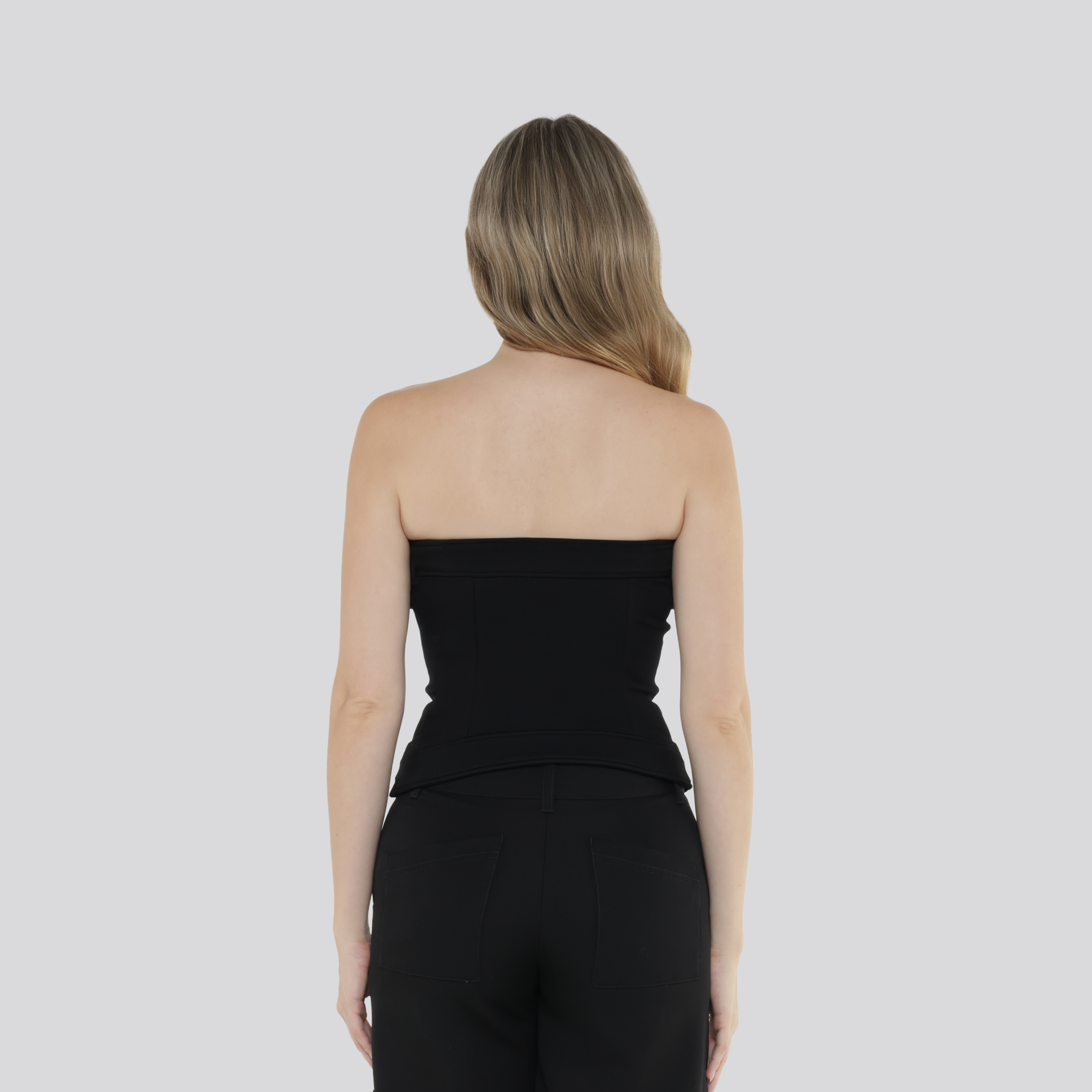 Top Negro Off-White Heavy Corset