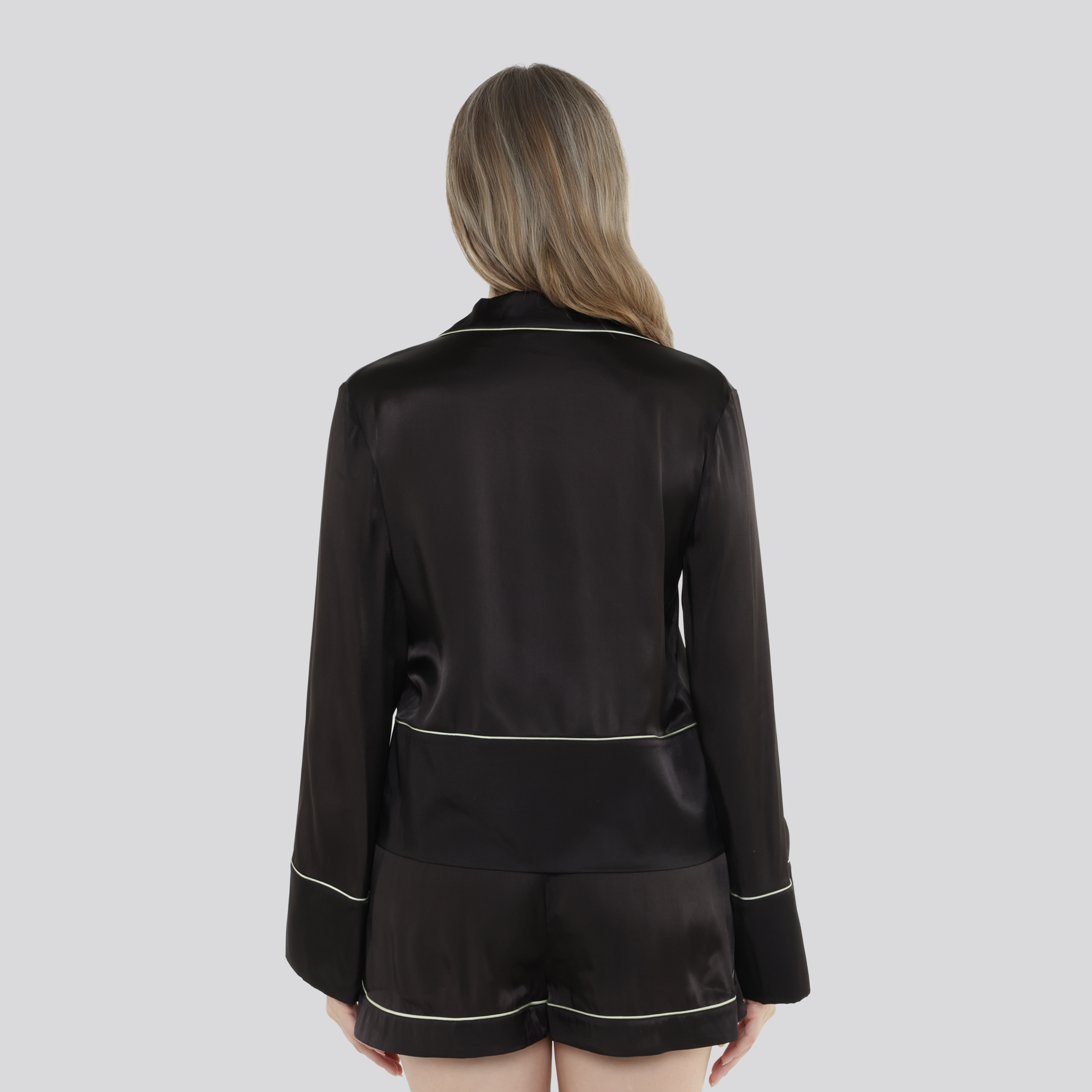Short Café Off White Satin Pijama