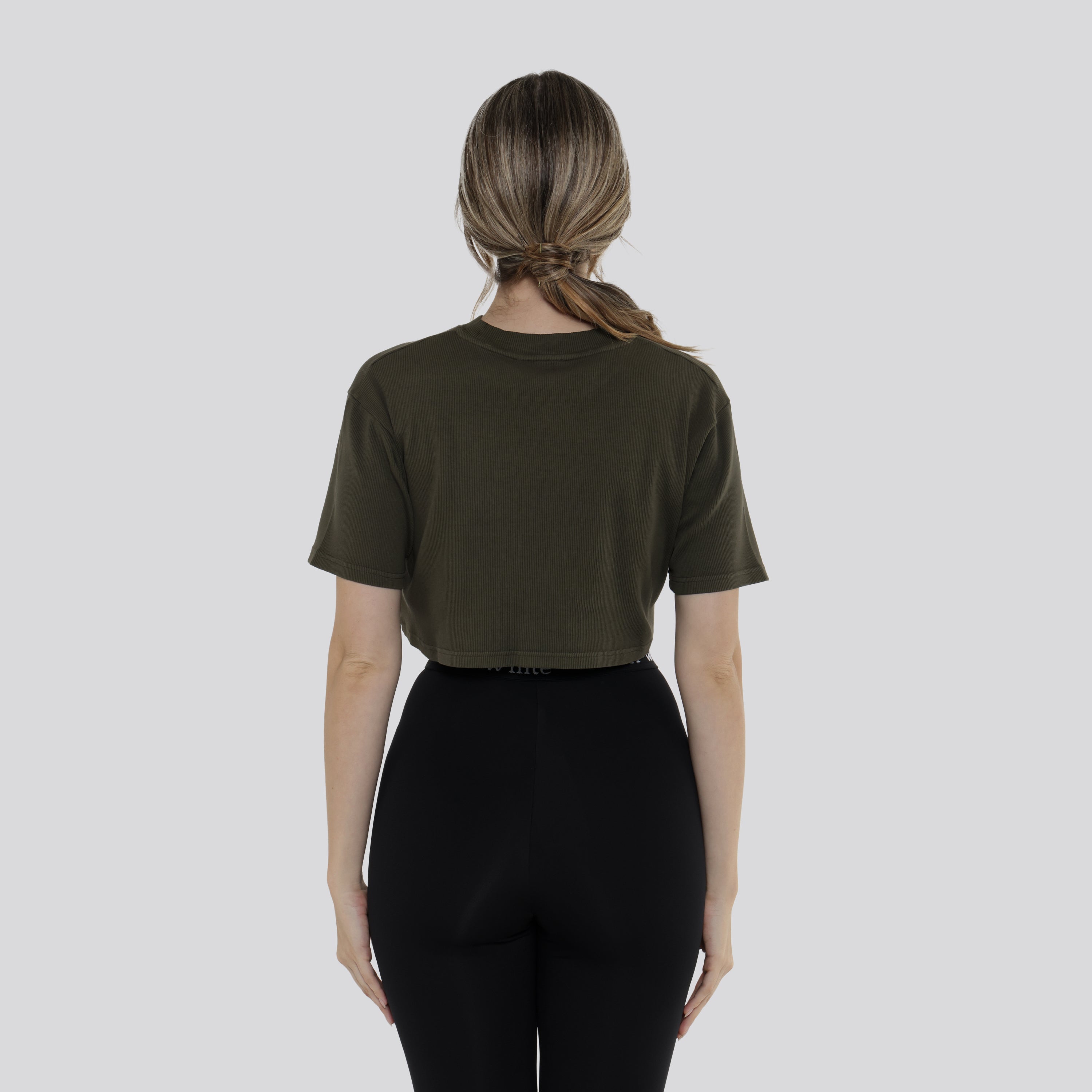 Camiseta Verde Off-White Off Stamp Crop