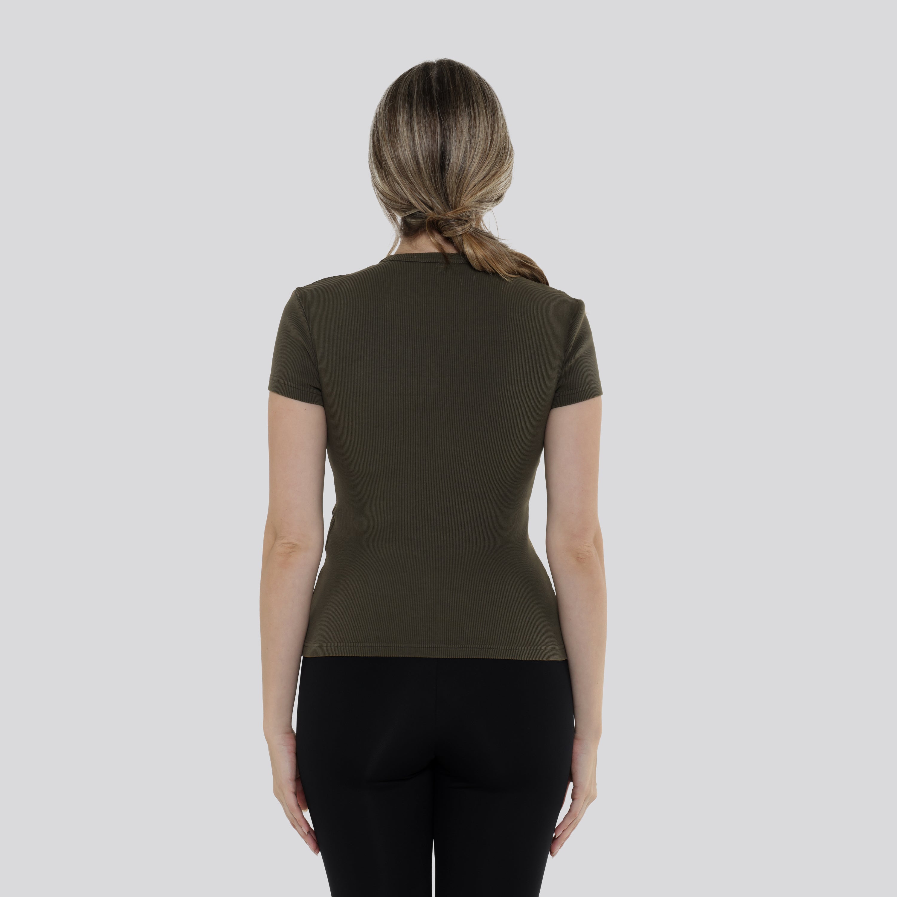 Camiseta Verde Off-White Off Stamp Fitted