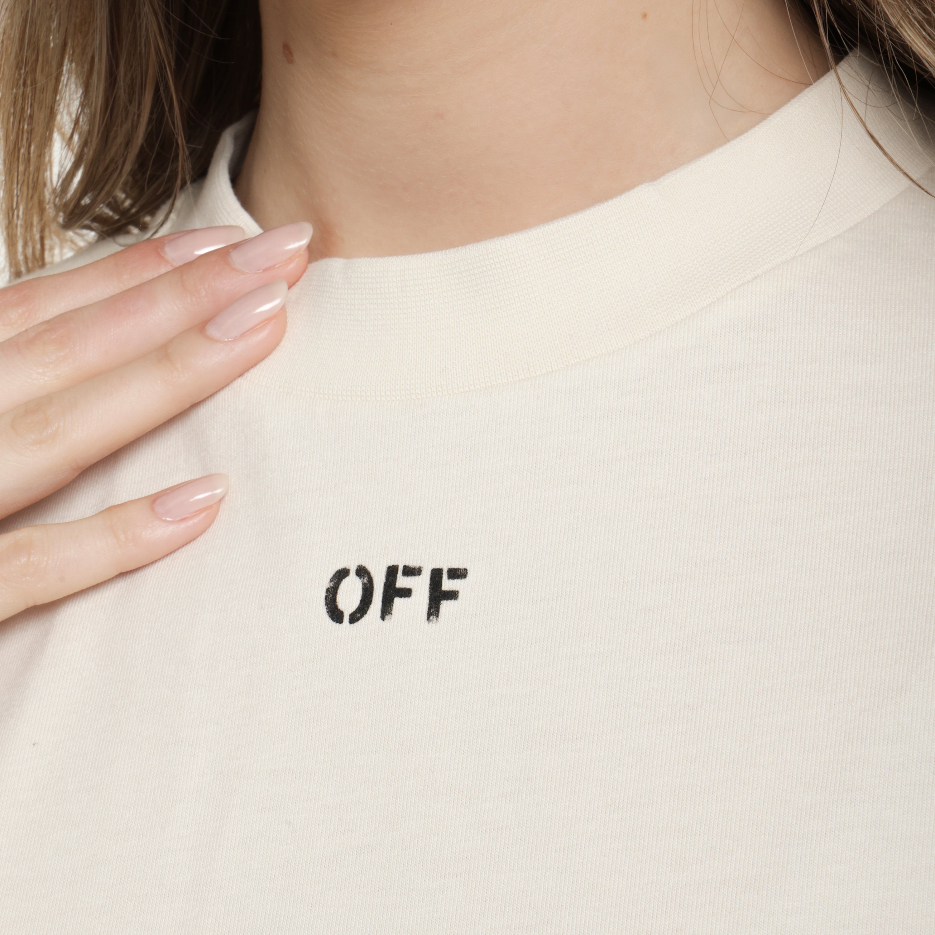 Camiseta Beige Off-White Cloud Arrow