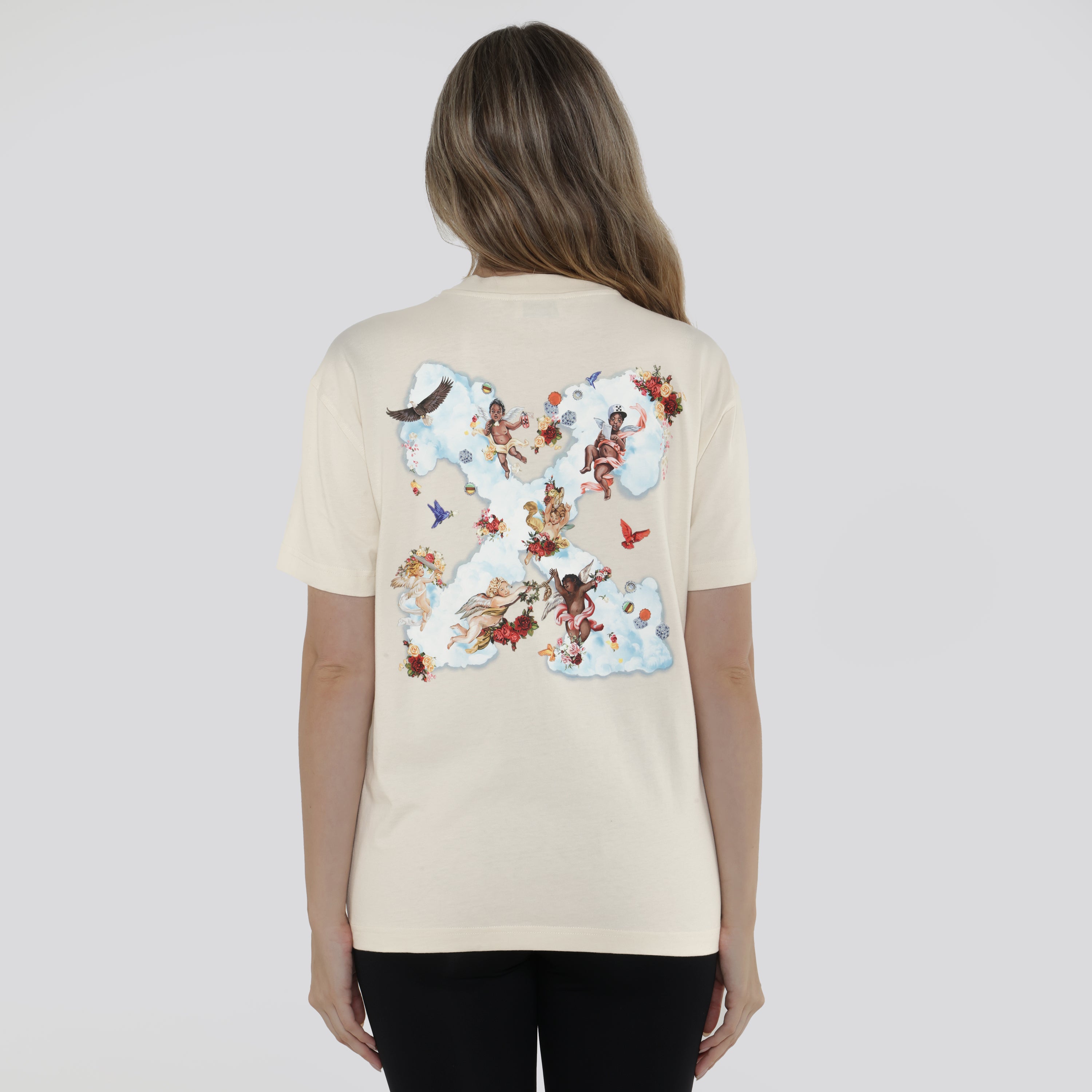 Camiseta Beige Off-White Cloud Arrow