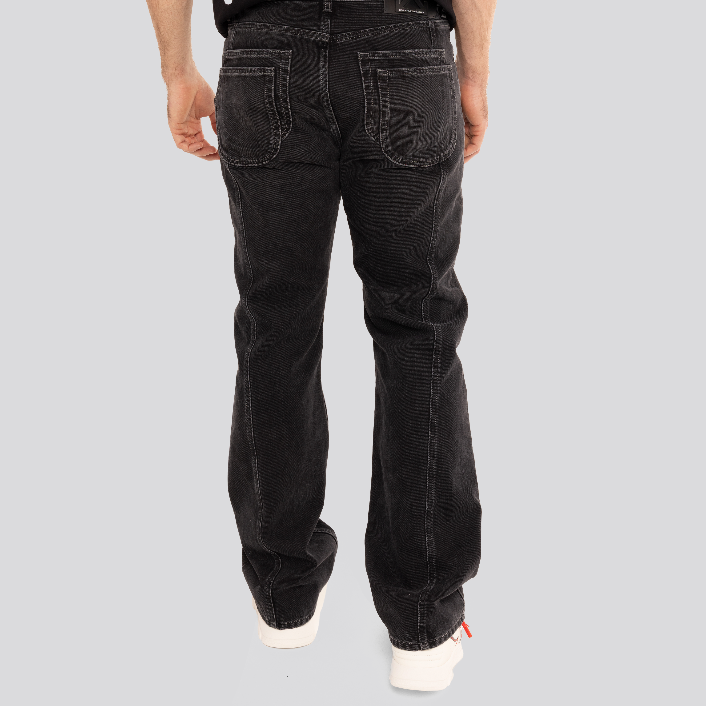 Jeans Negro Off-White Logo Band
