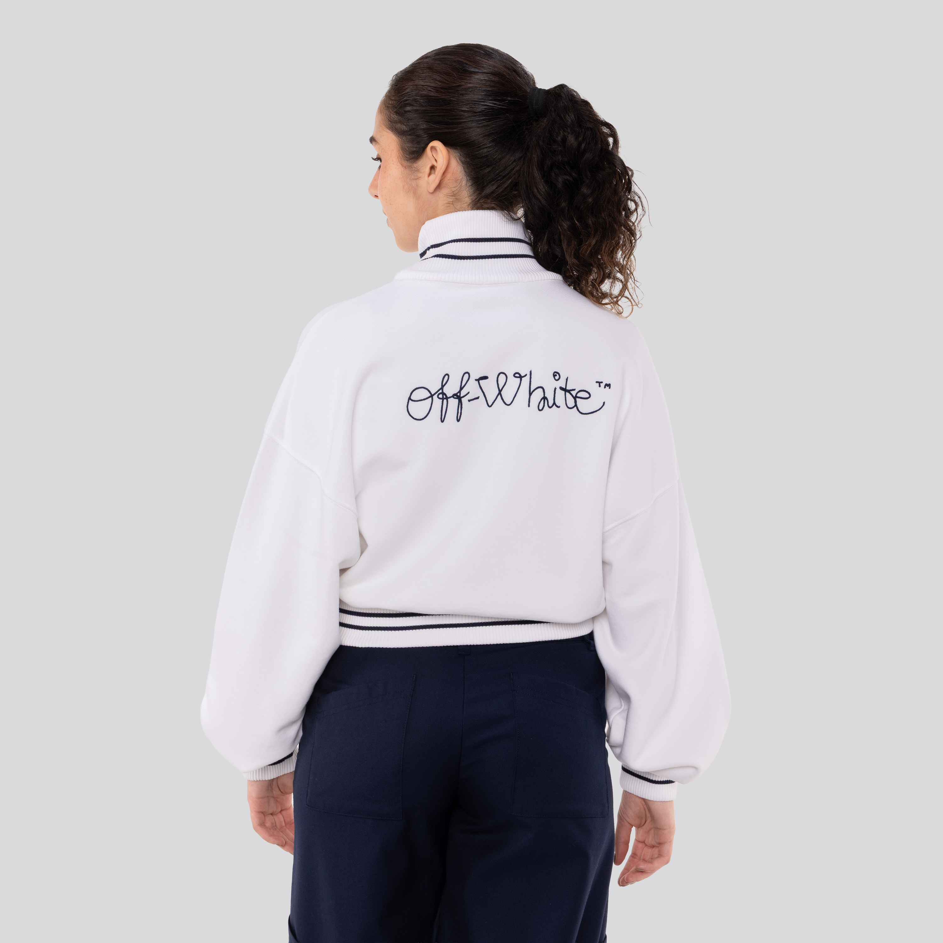 Chaqueta Blanca Off-White Embroidered Logo