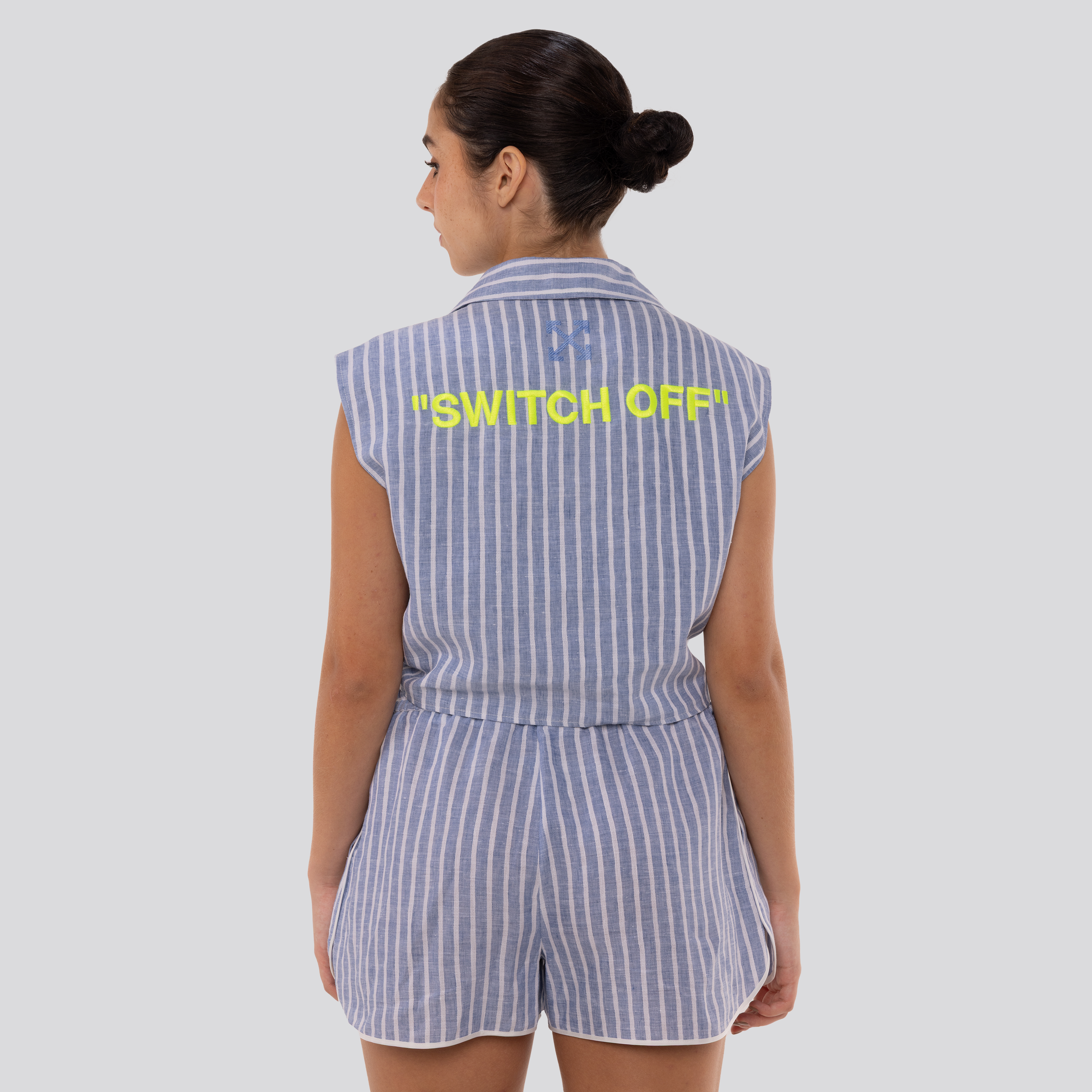Camisa Azul Off-White Logo