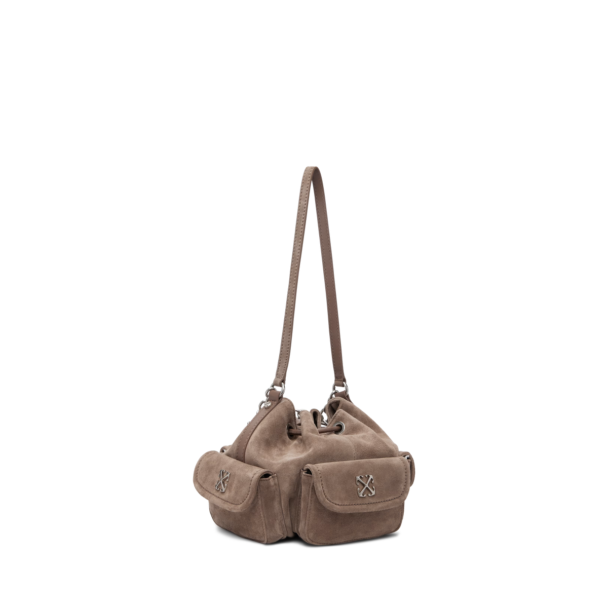 Cartera Café Off-White Brown Dumbo Suede