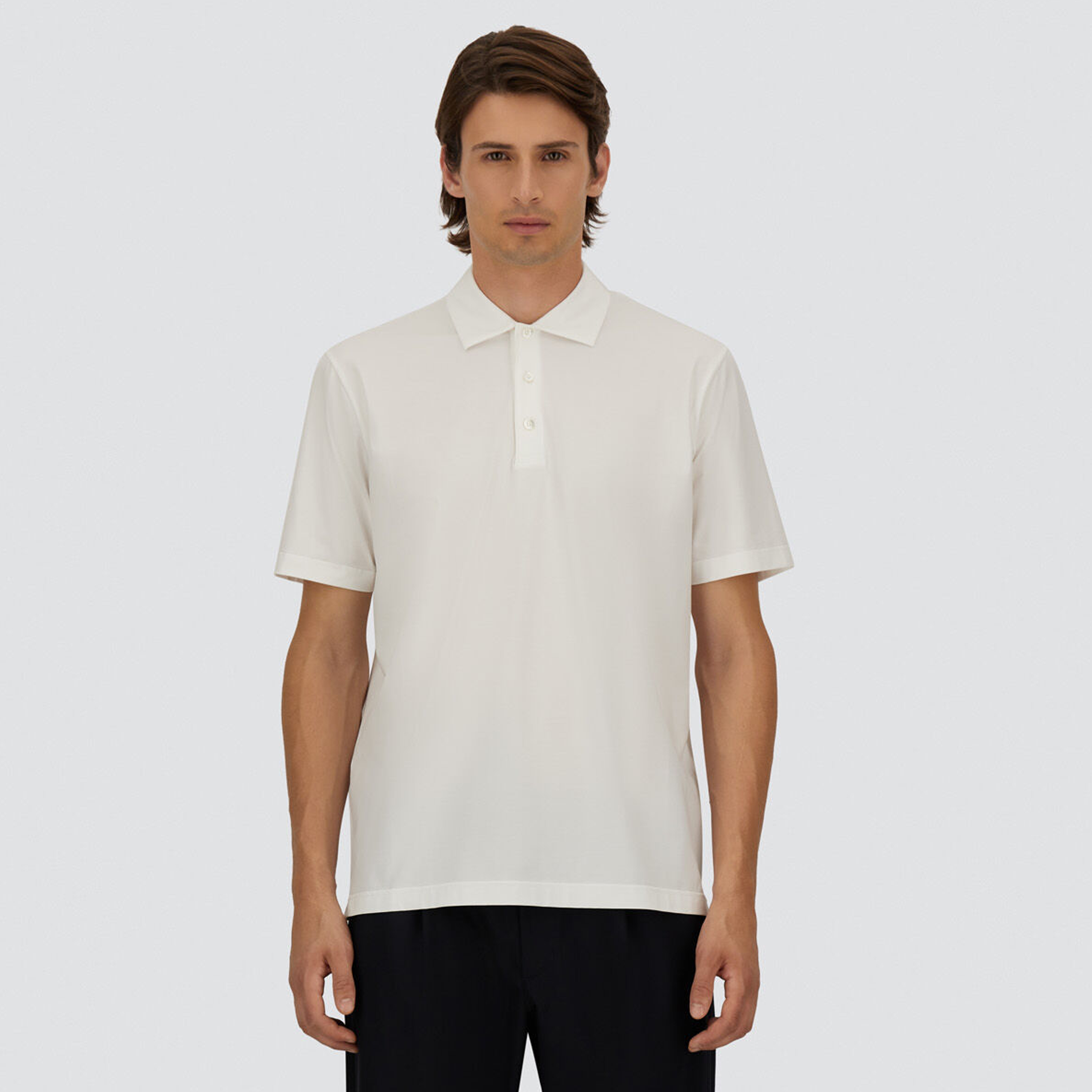 Camiseta Tipo Polo Blanca Herno Plaque