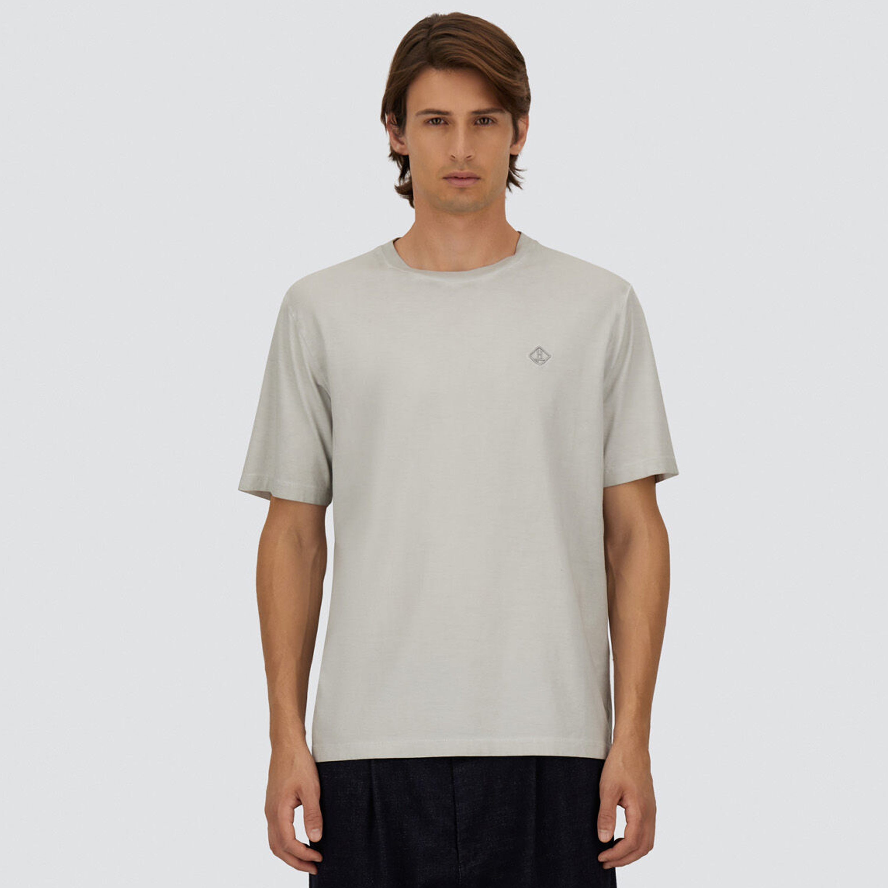 Camiseta Gris Herno H Embroidered Logo