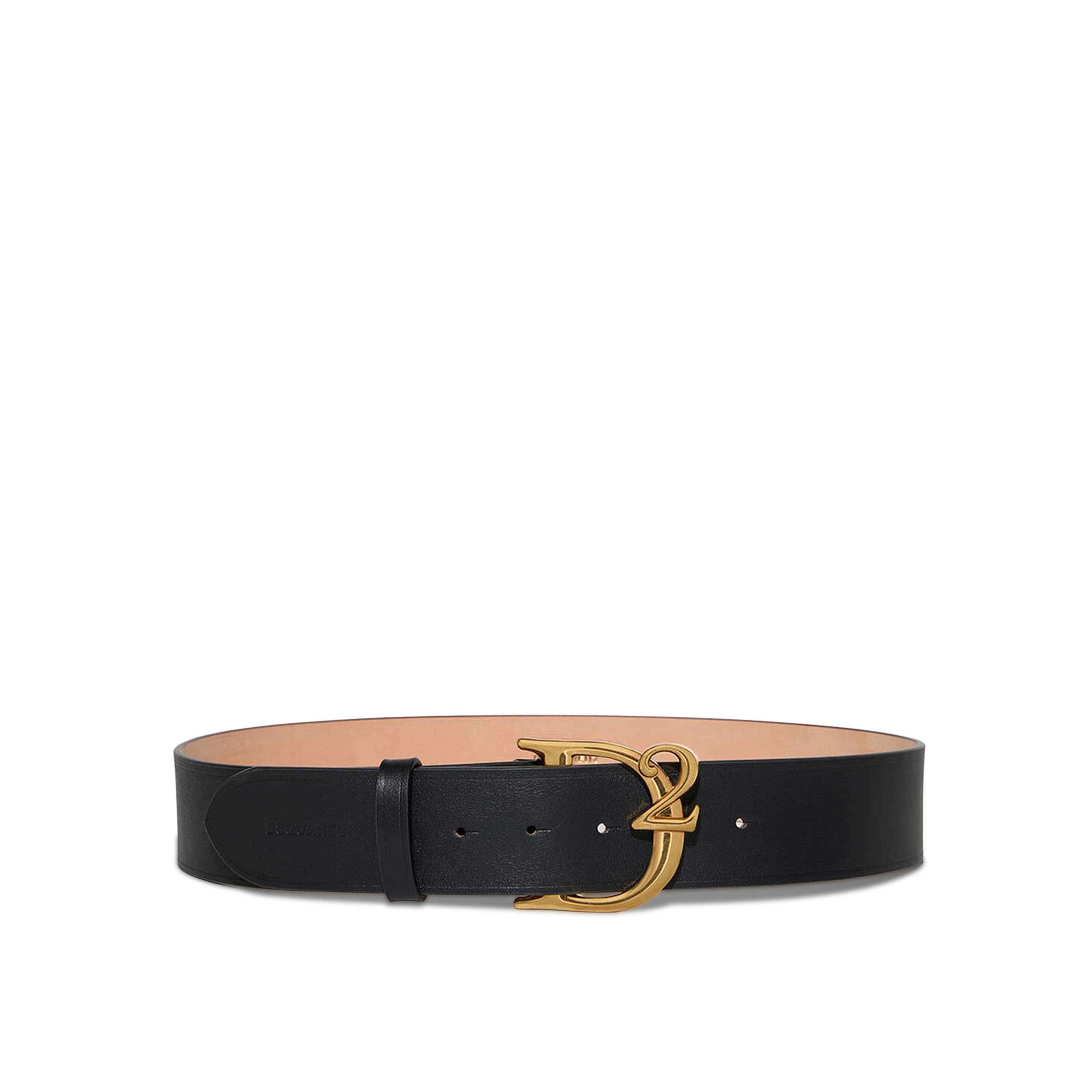 Cinturón Negro Dsquared2 D2 Gold Plaque