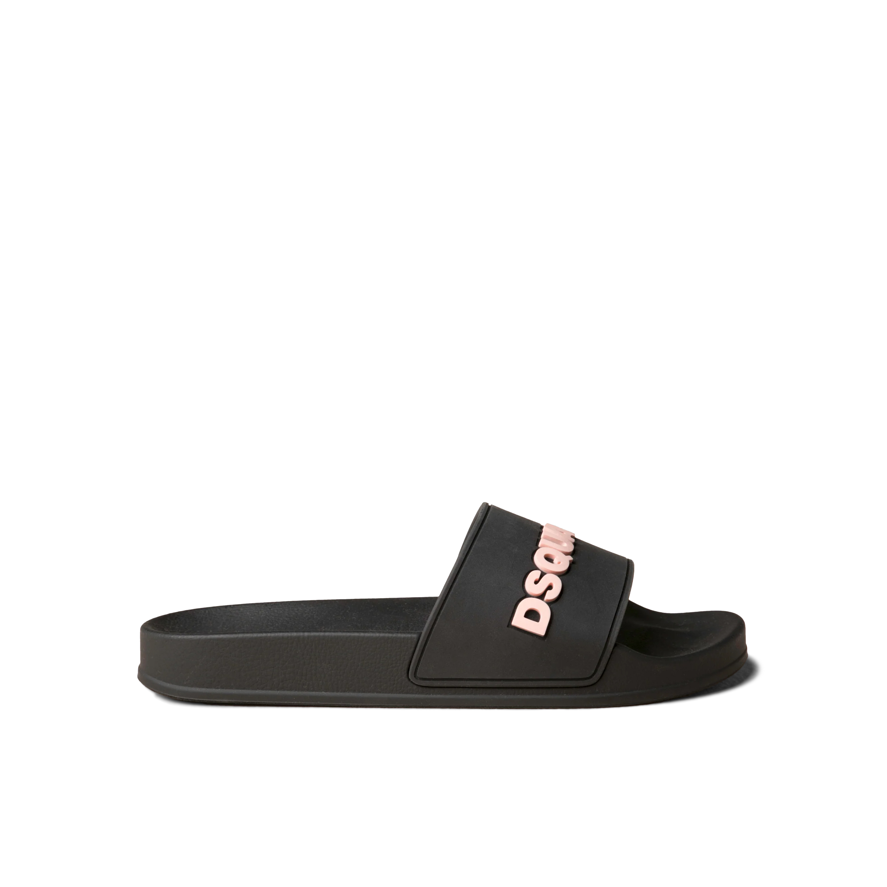 Sandalias Negras Dsquared2 Logo Rosa