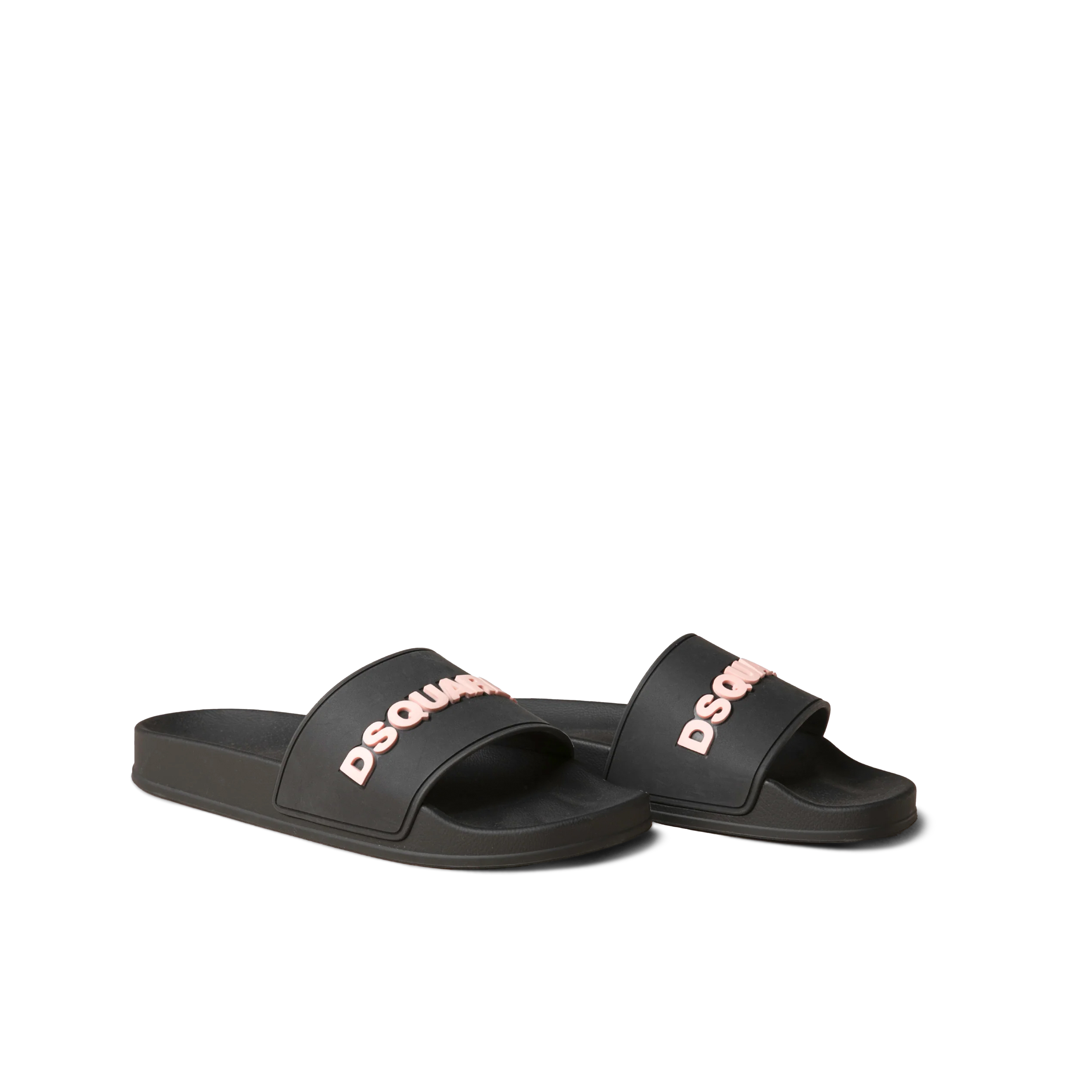 Sandalias Negras Dsquared2 Logo Rosa