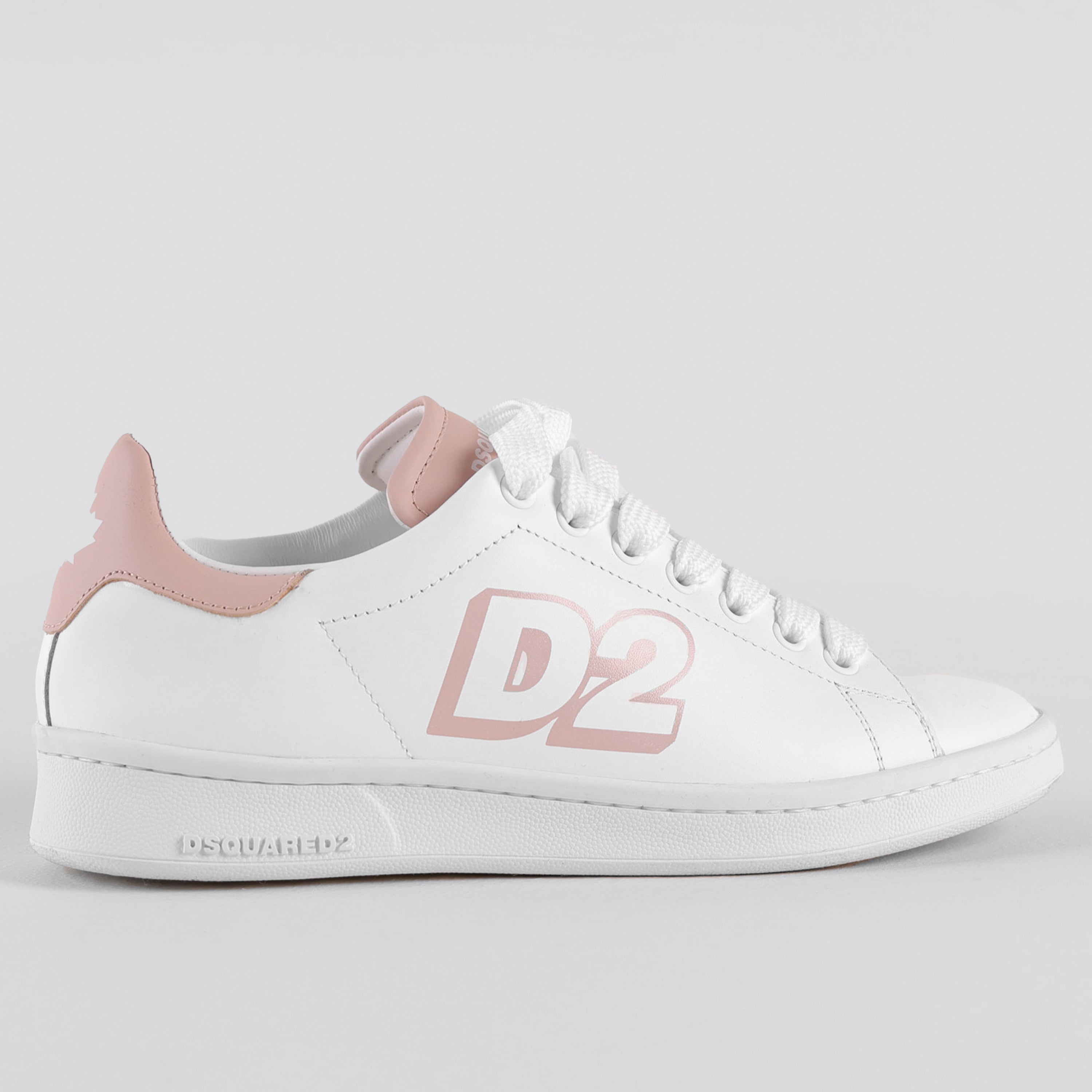 Sneakers Blanco Rosado Dsquared2 D2 Logo