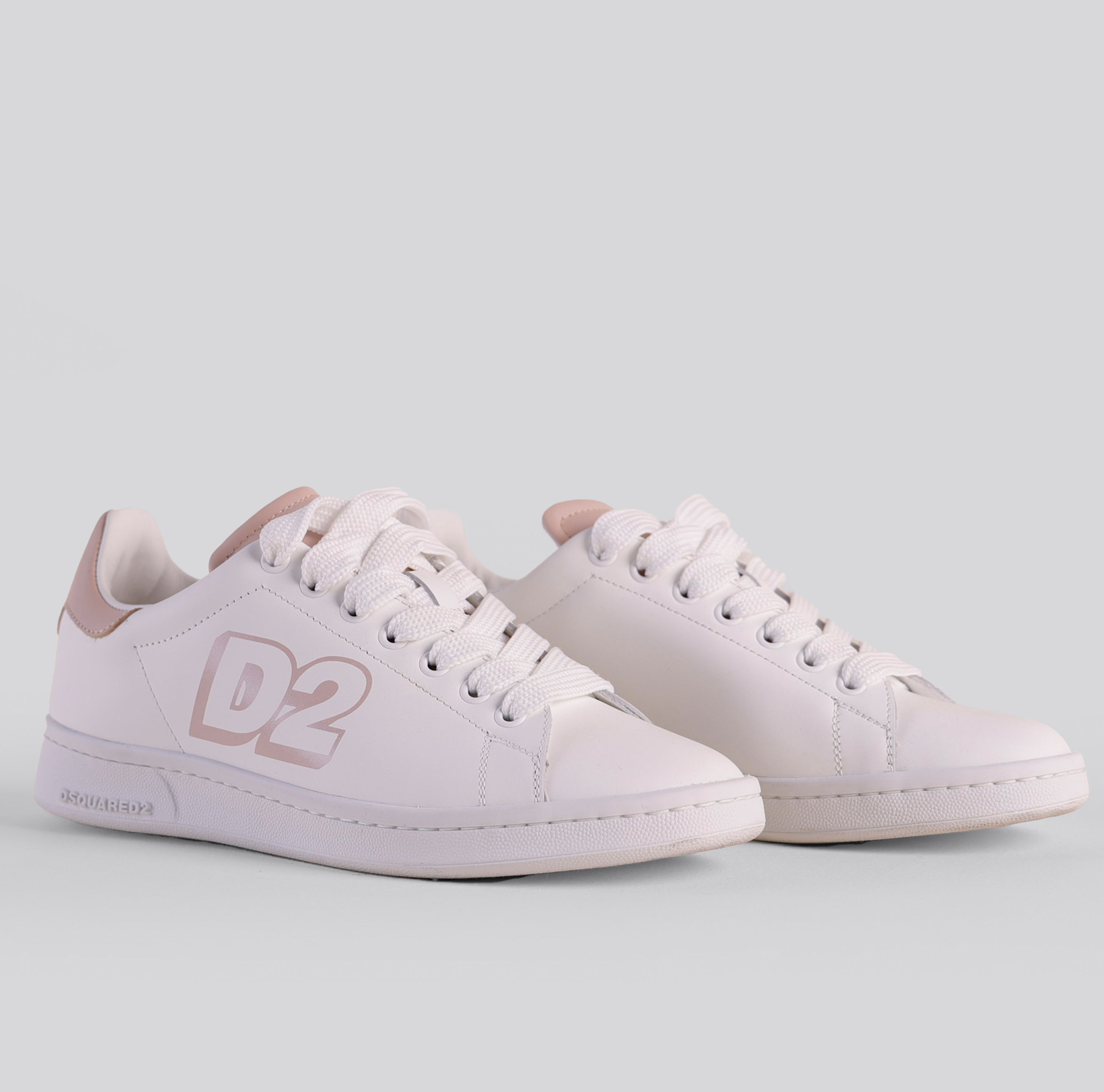 Sneakers Blanco Rosado Dsquared2 D2 Logo