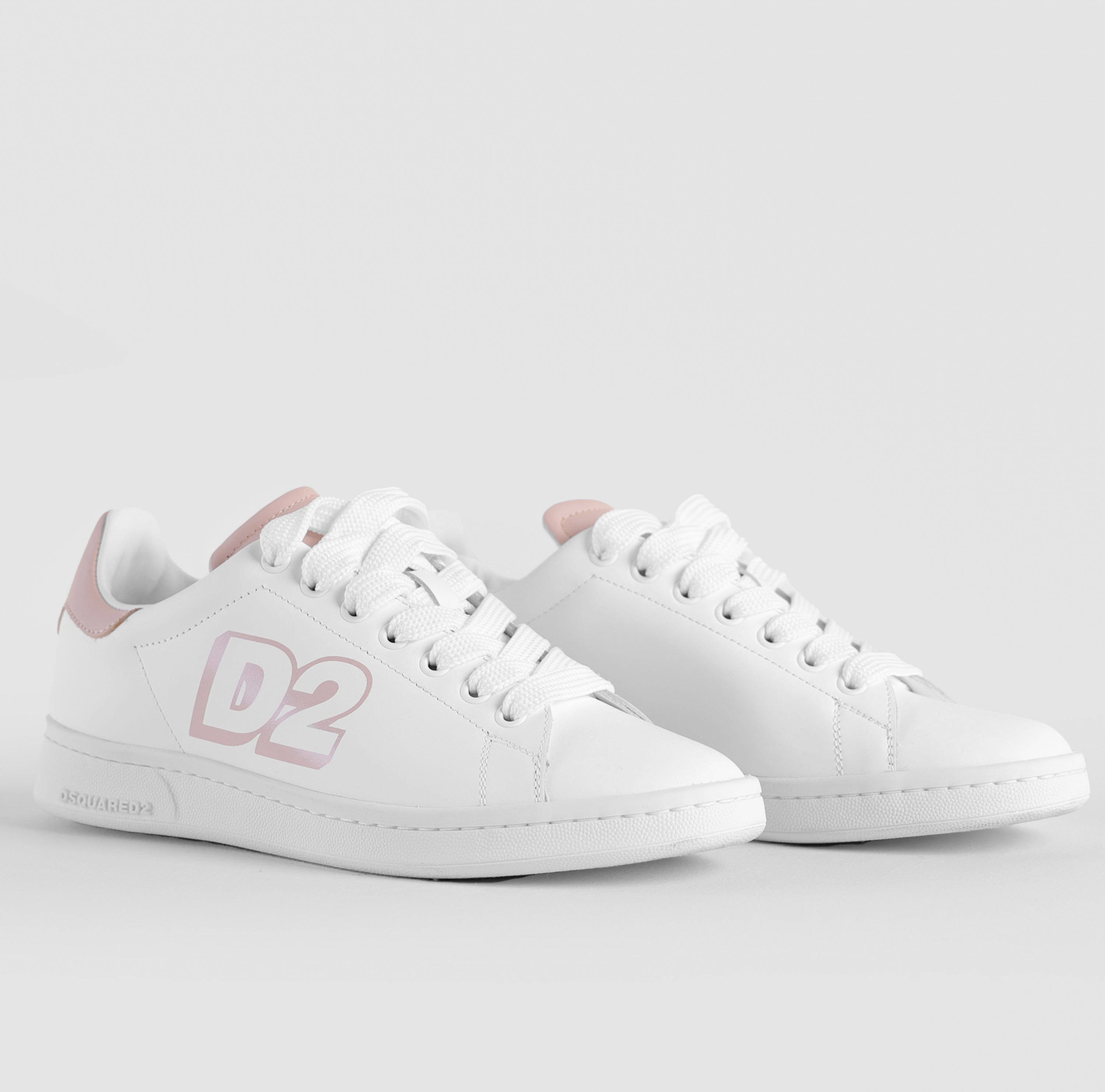 Sneakers Blanco Rosado Dsquared2 D2 Logo