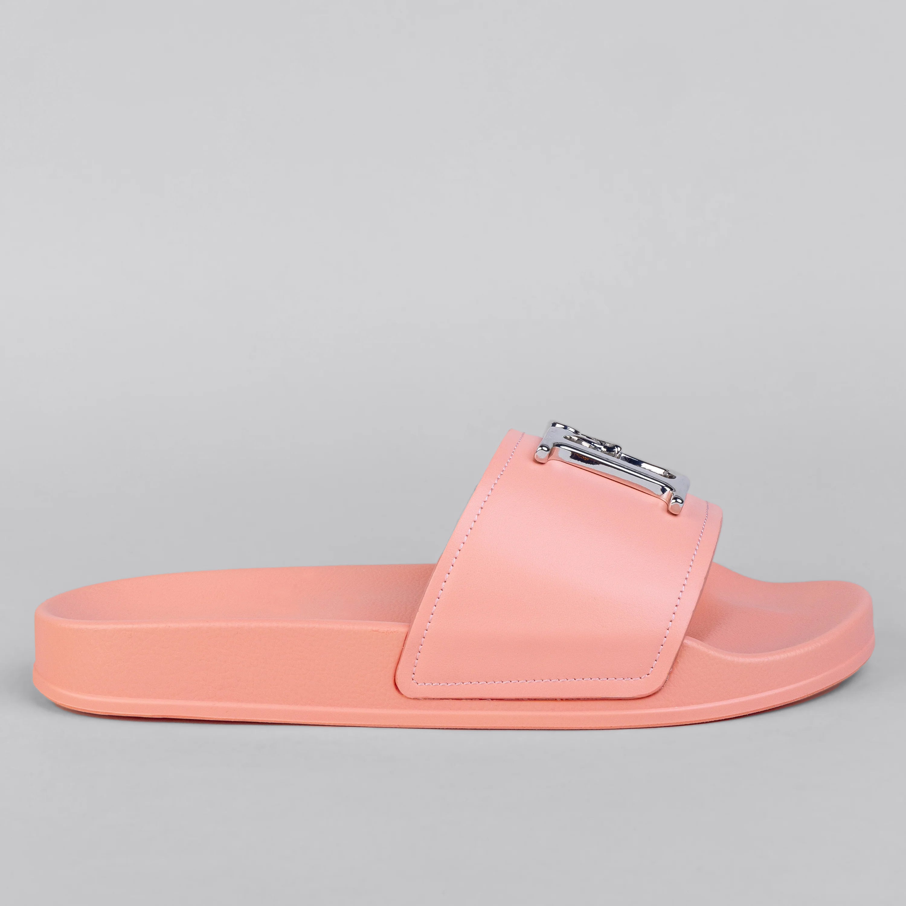 Sandalias Rosadas Dsquared2 Placa Plateada