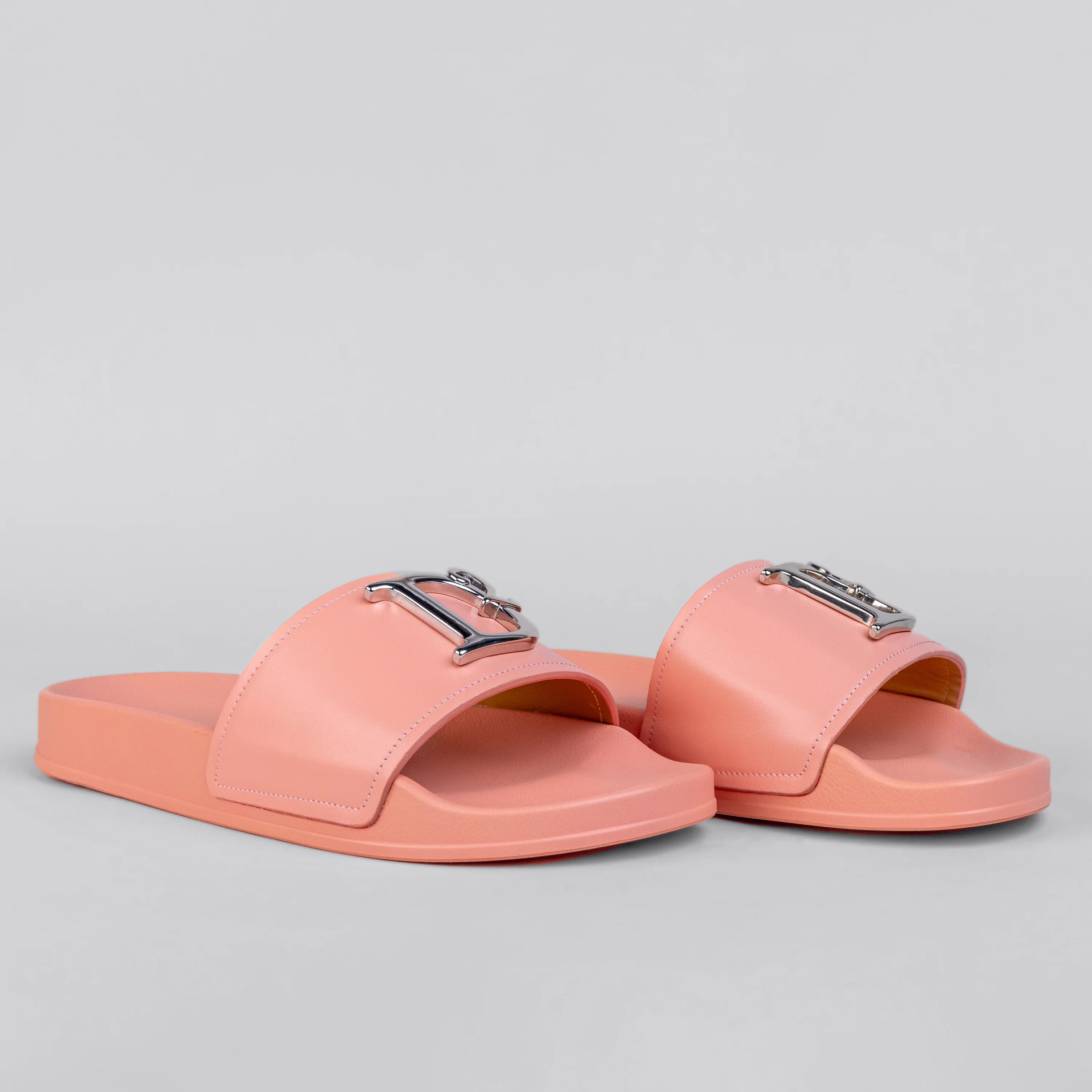 Sandalias Rosadas Dsquared2 Placa Plateada