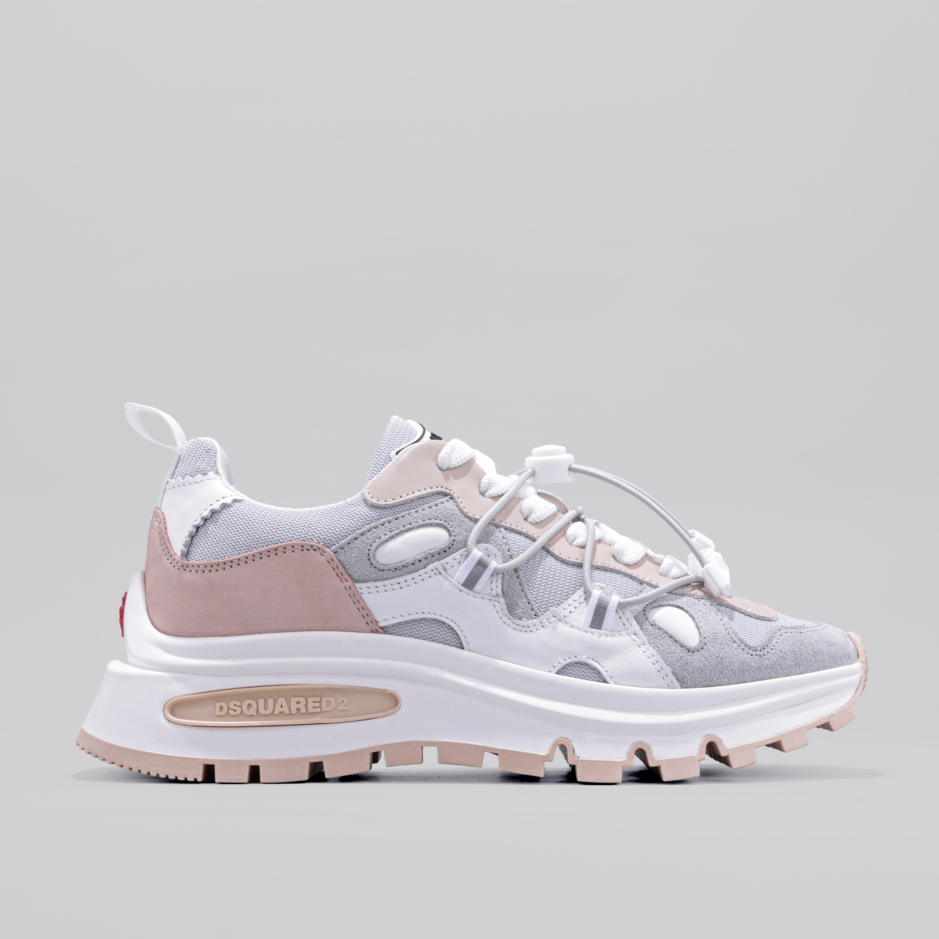 Sneakers Gris Rosado Dsquared2 Panelled Bubble W