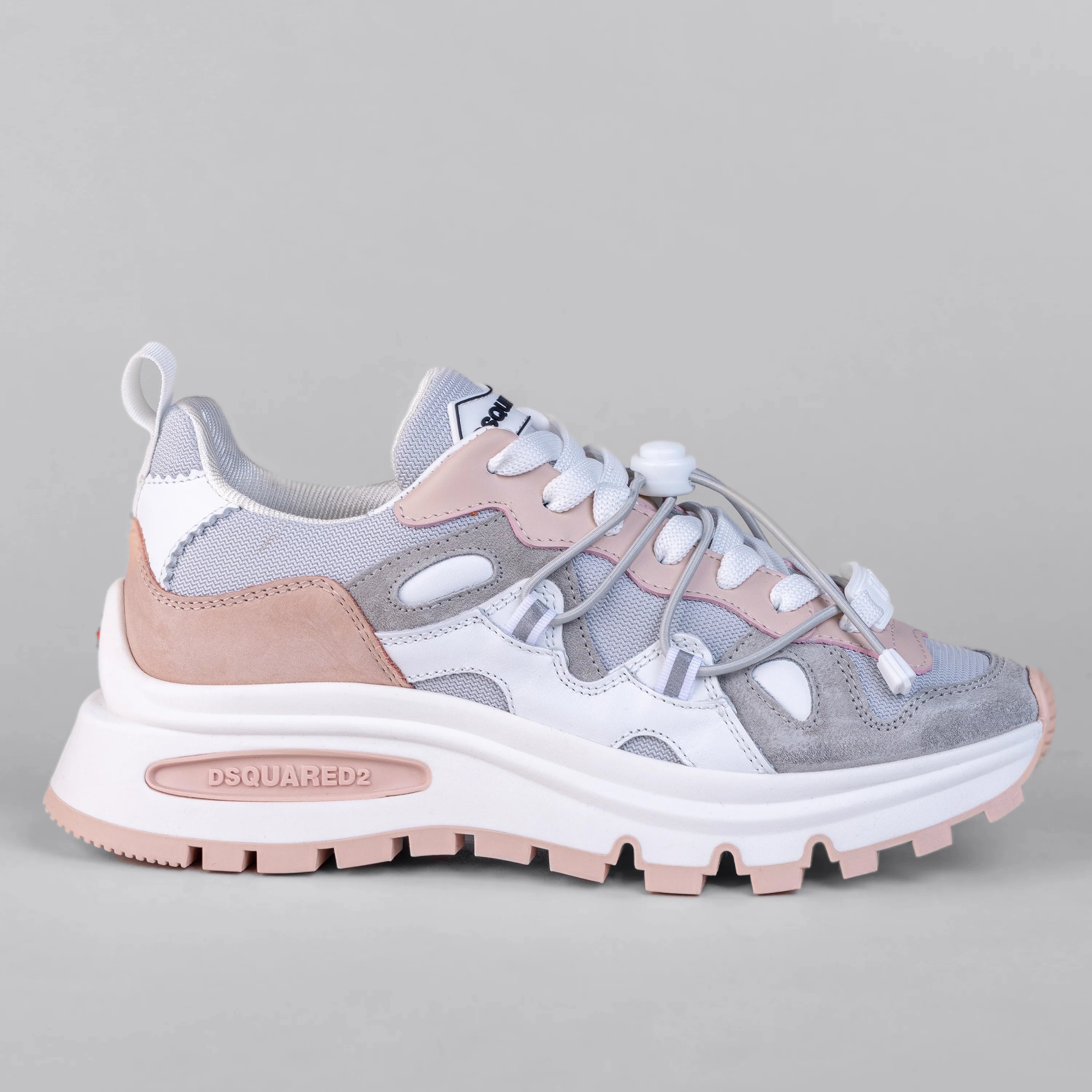 Sneakers Gris Rosado Dsquared2 Panelled Bubble W