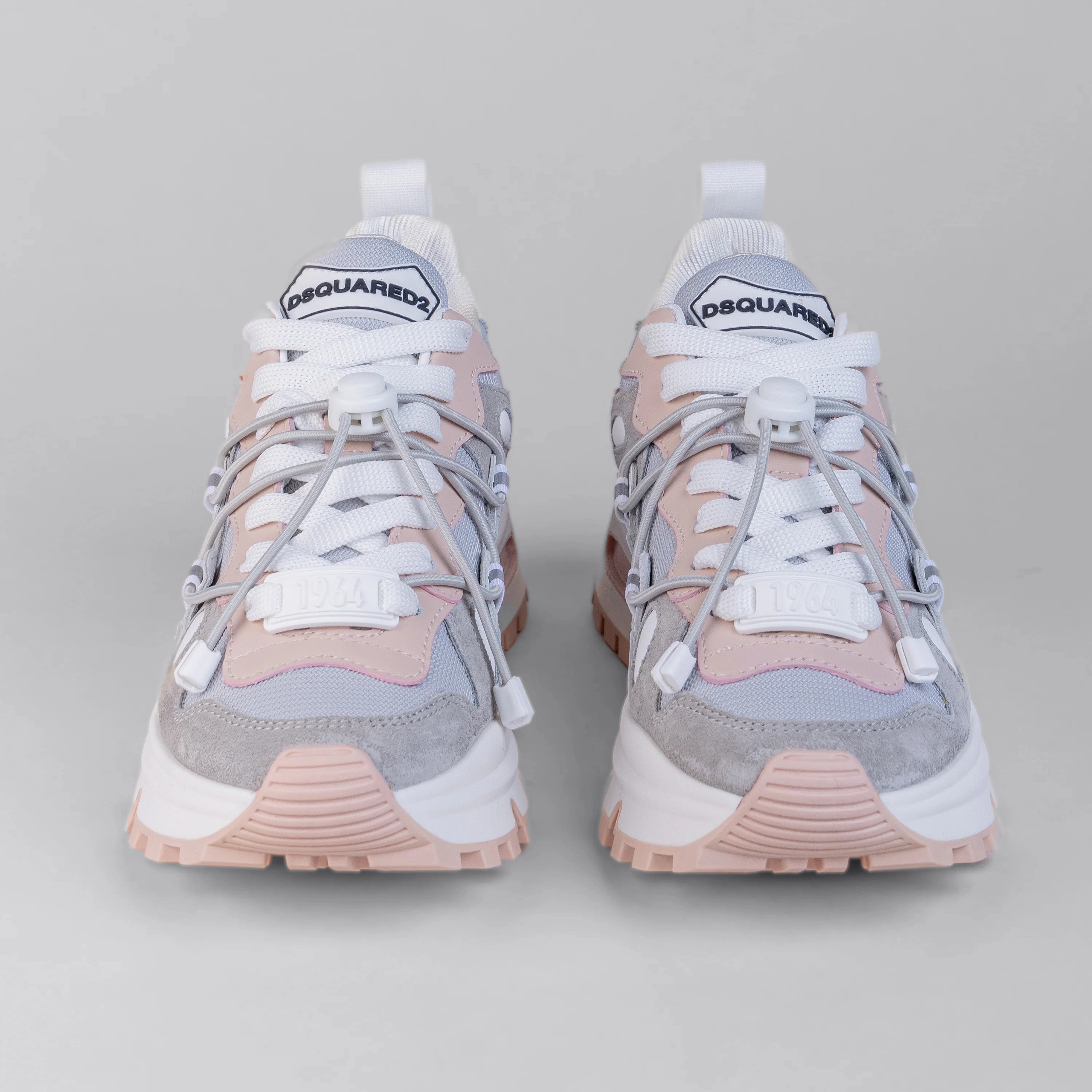 Sneakers Gris Rosado Dsquared2 Panelled Bubble W