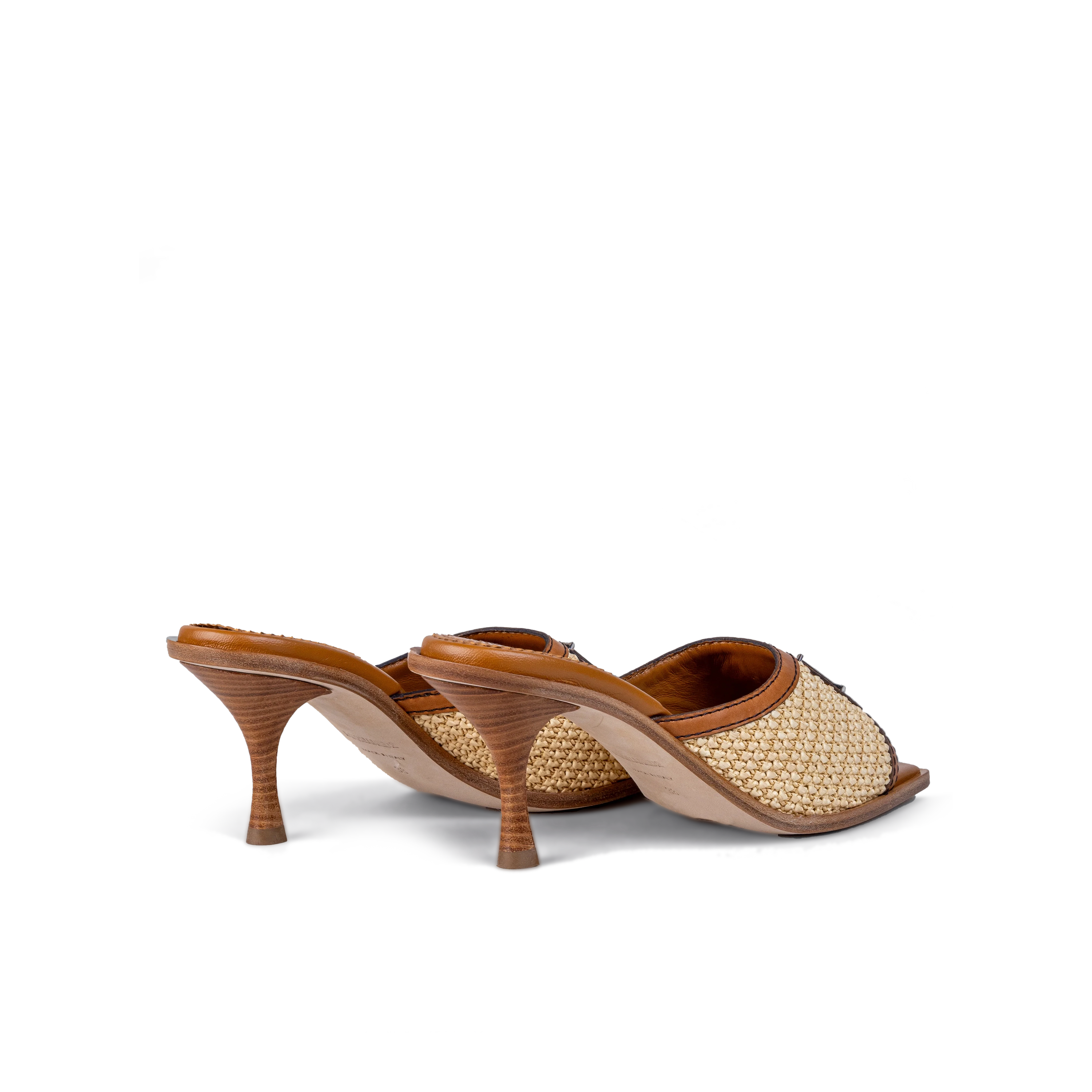 Sandalias de Tacón Beige Dsquared Placa Plateada