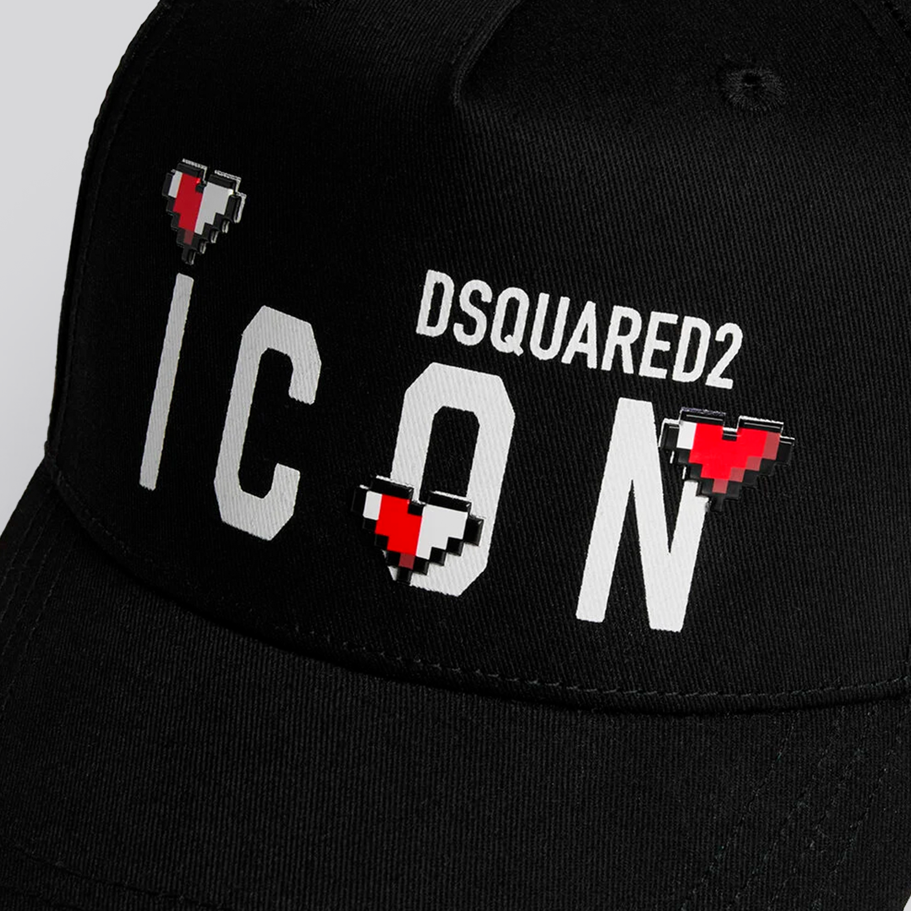 Gorra Negra Dsquared2 Cap Black Dsquared2 Icon Hearts
