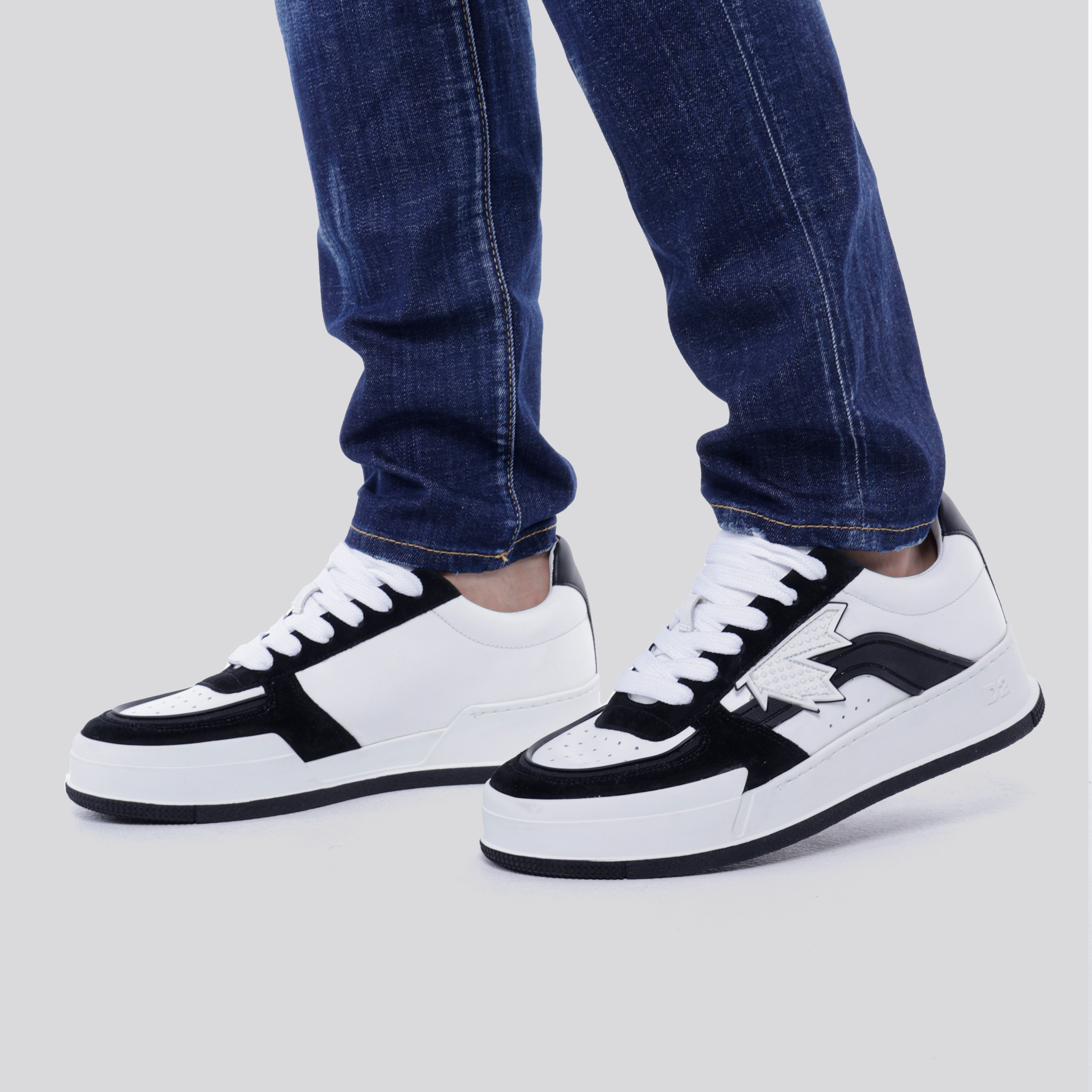 Sneakers Blancos Negro Dsquared2 Leaf