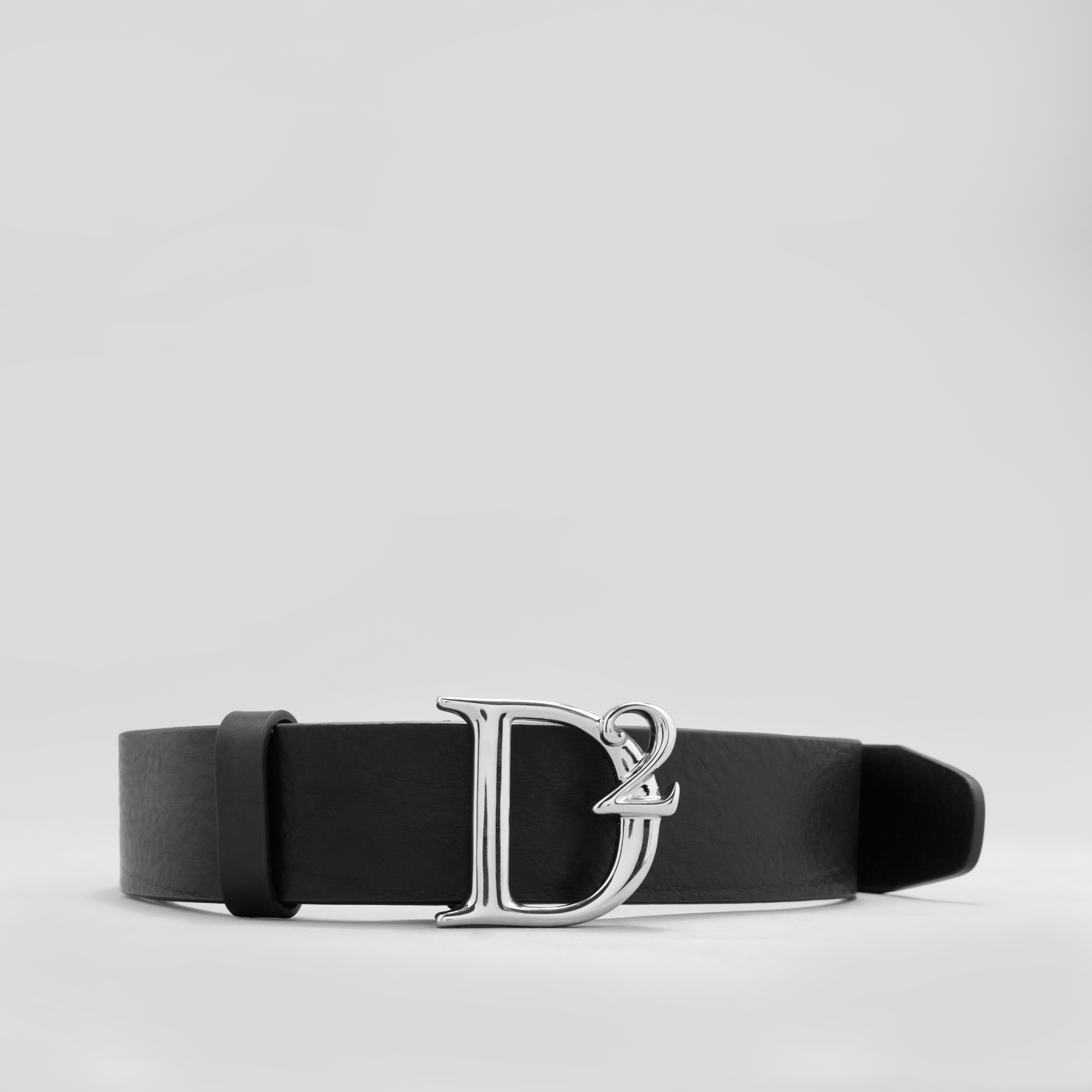 Cinturón Negro Dsquared2 Siver Plaque