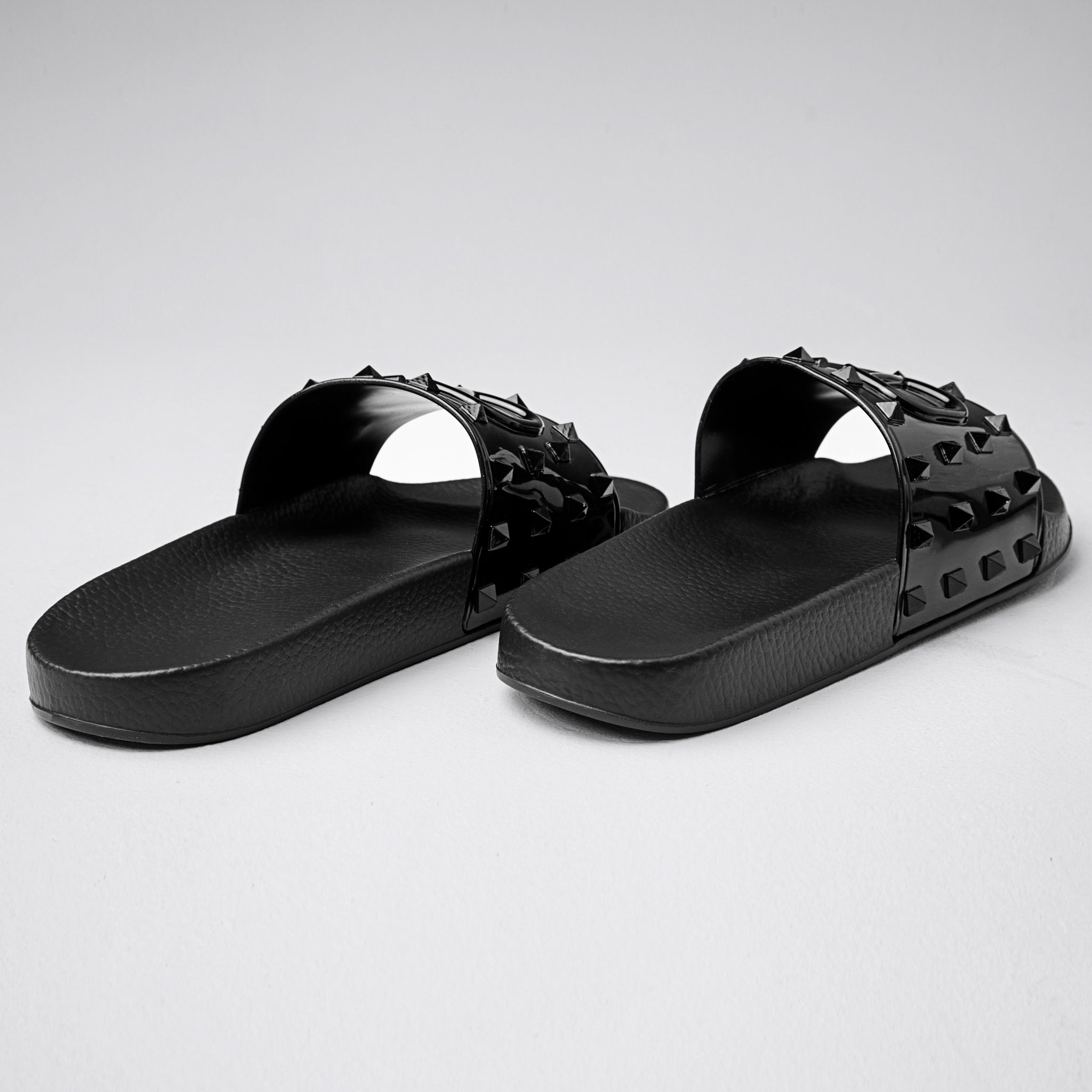 Sandalias Negras Valentino Vlogo Rockstuds