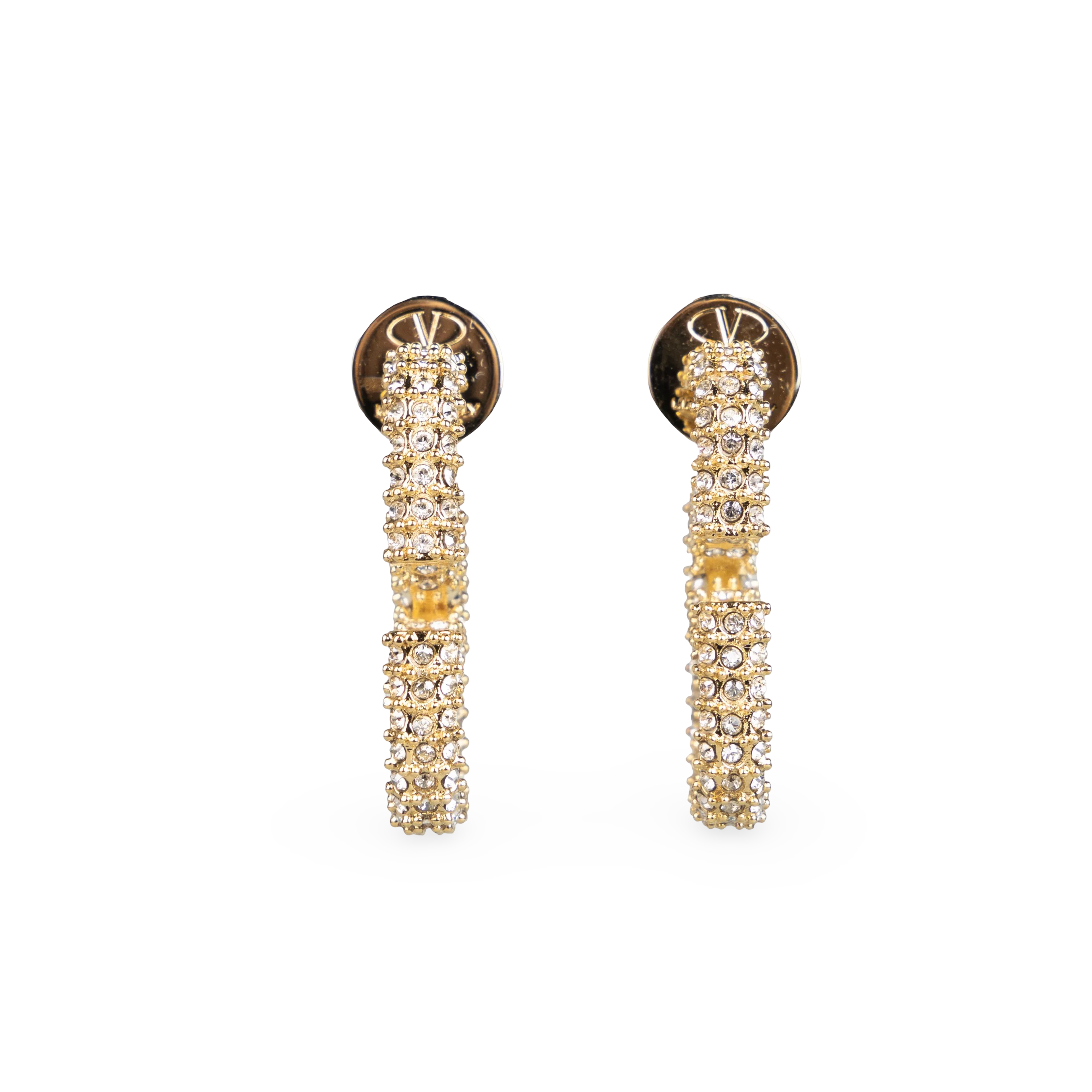 Aretes Dorados Valentino Crystals 25 mm