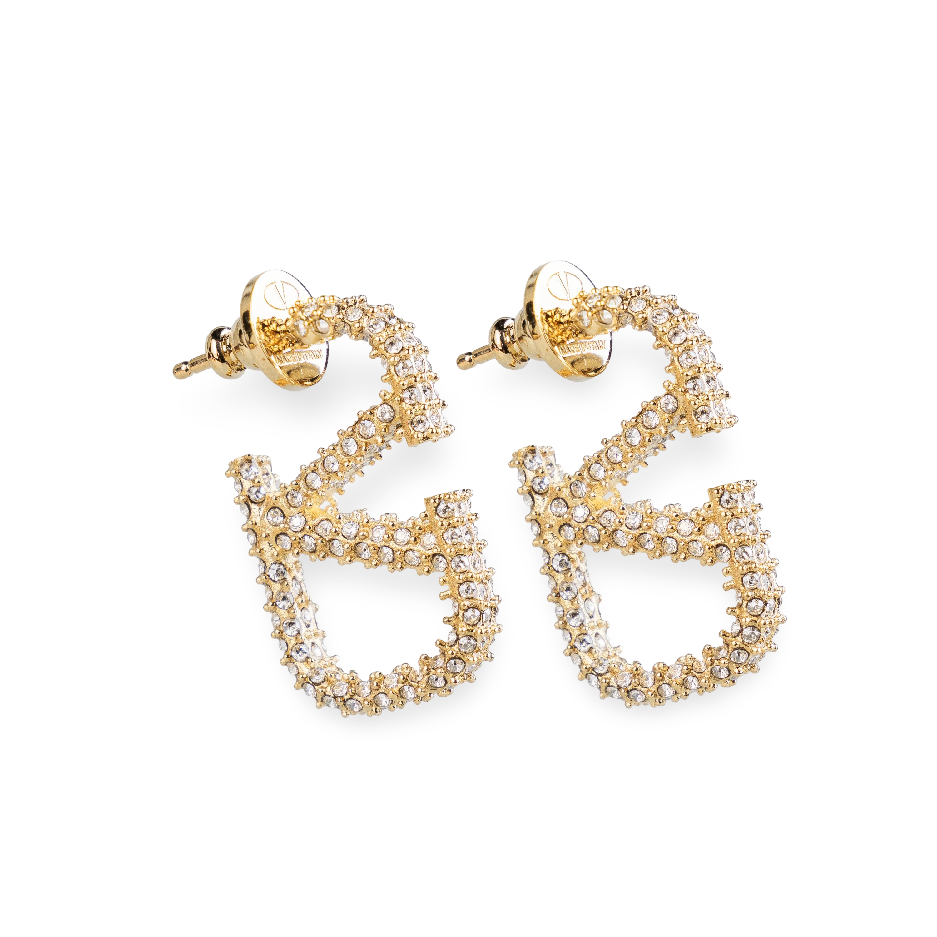 Aretes Dorados Valentino Crystals 25 mm
