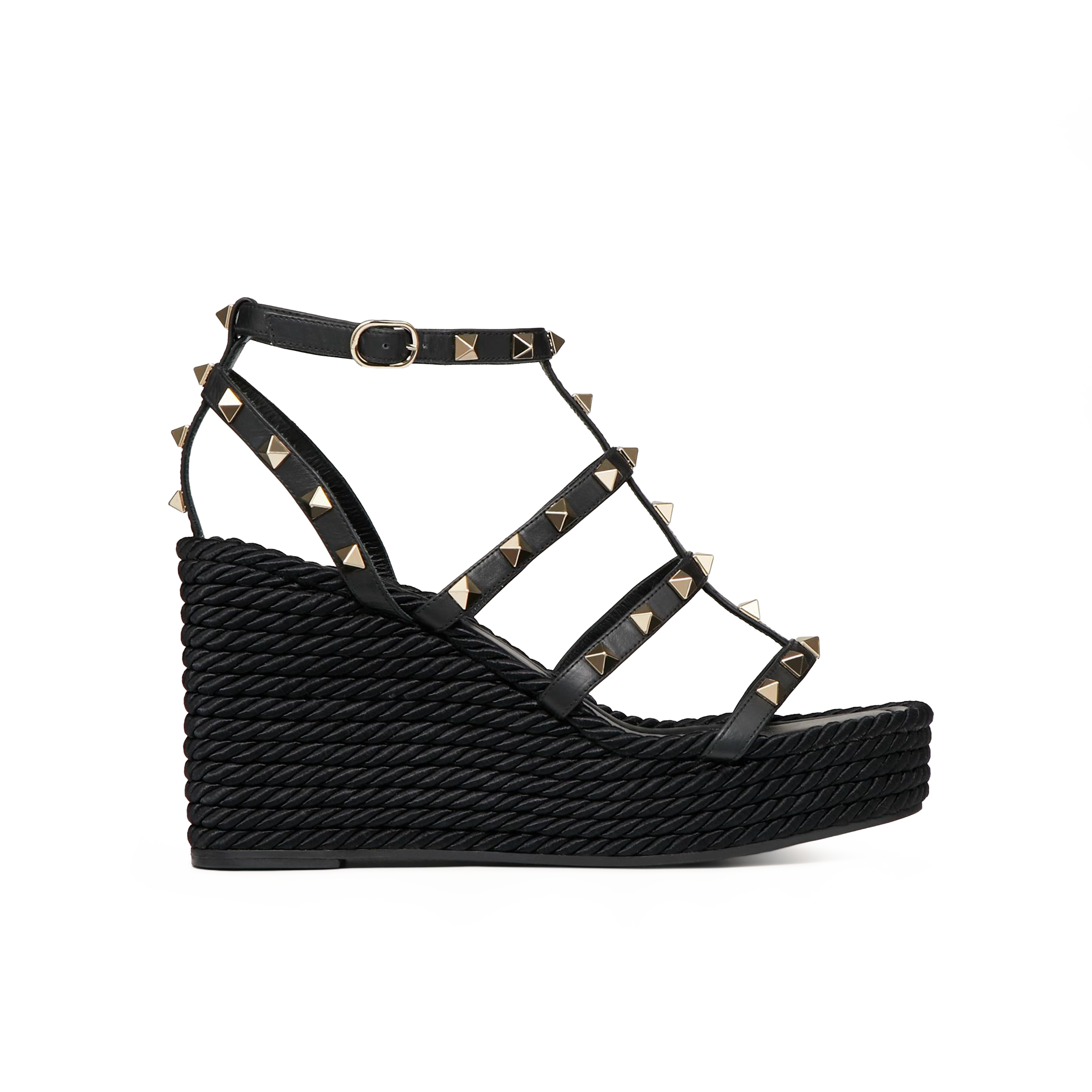 Sandalias de Plataforma Negras Valentino Wedge 95 mm