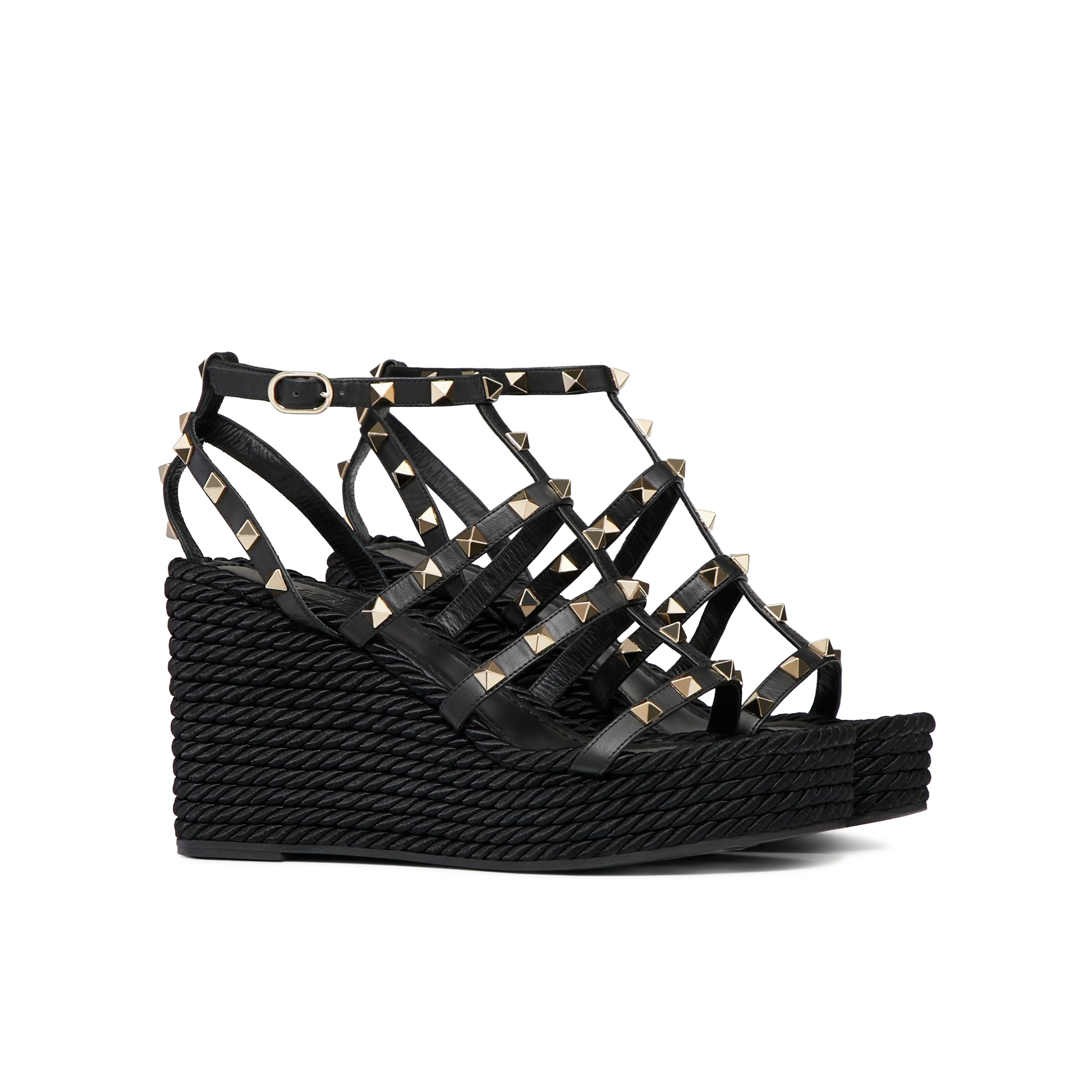 Sandalias de Plataforma Negras Valentino Wedge 95 mm