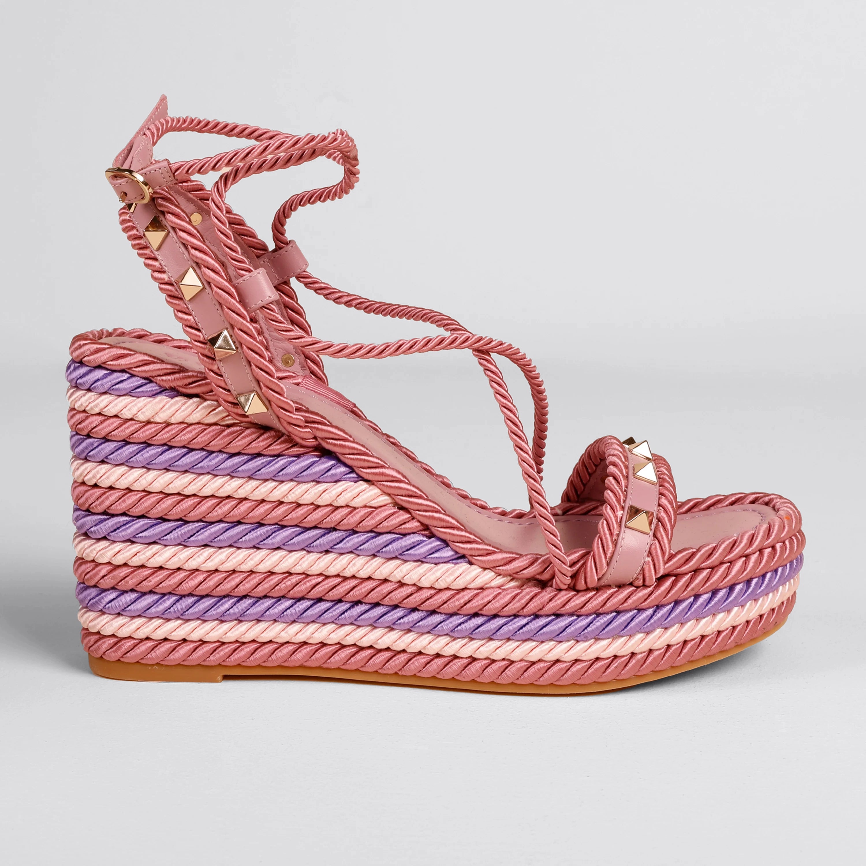 Sandalias de Plataforma Multicolor Valentino Roman Stud Lace