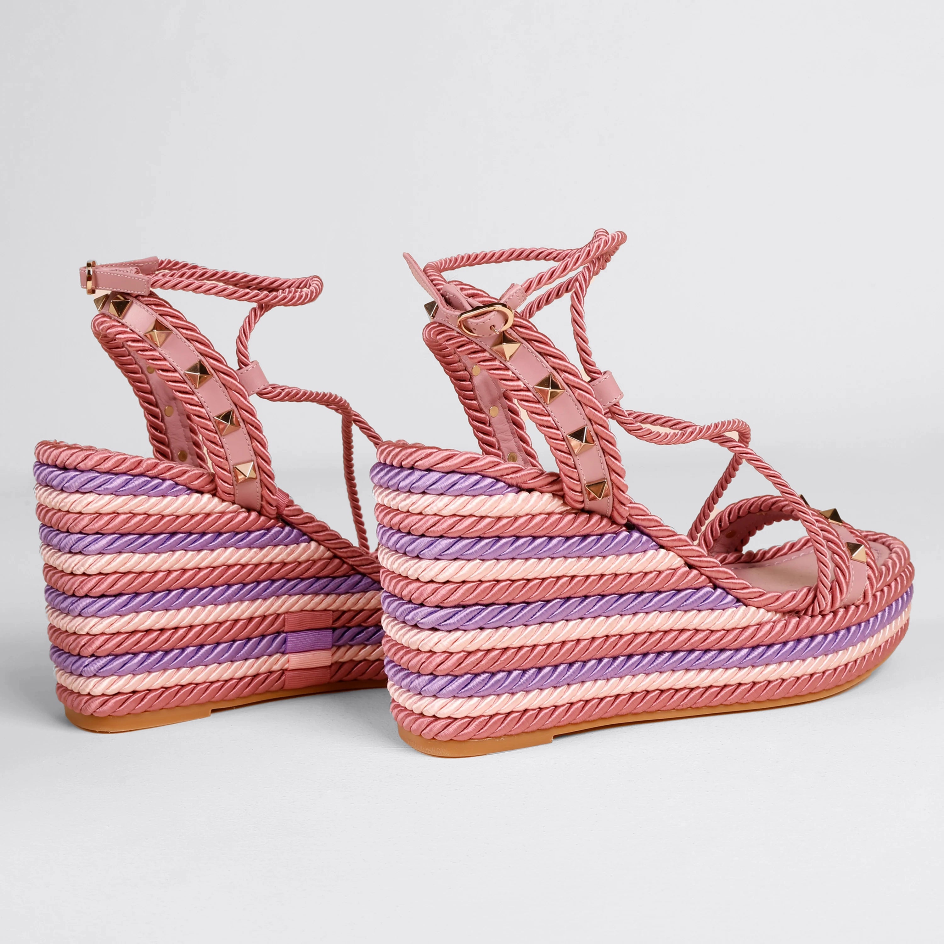 Sandalias de Plataforma Multicolor Valentino Roman Stud Lace