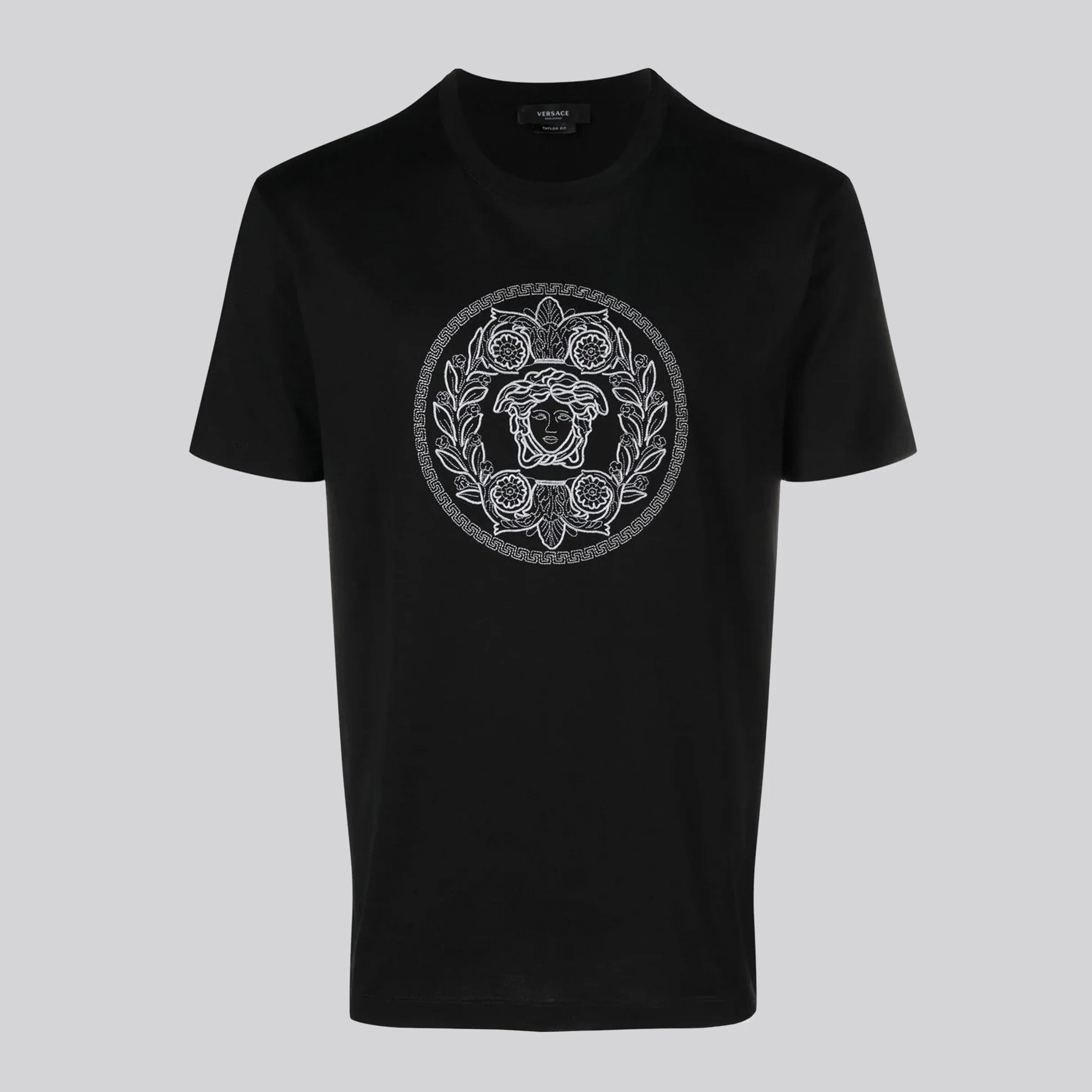 Camiseta Negra Versace Medusa Crystal