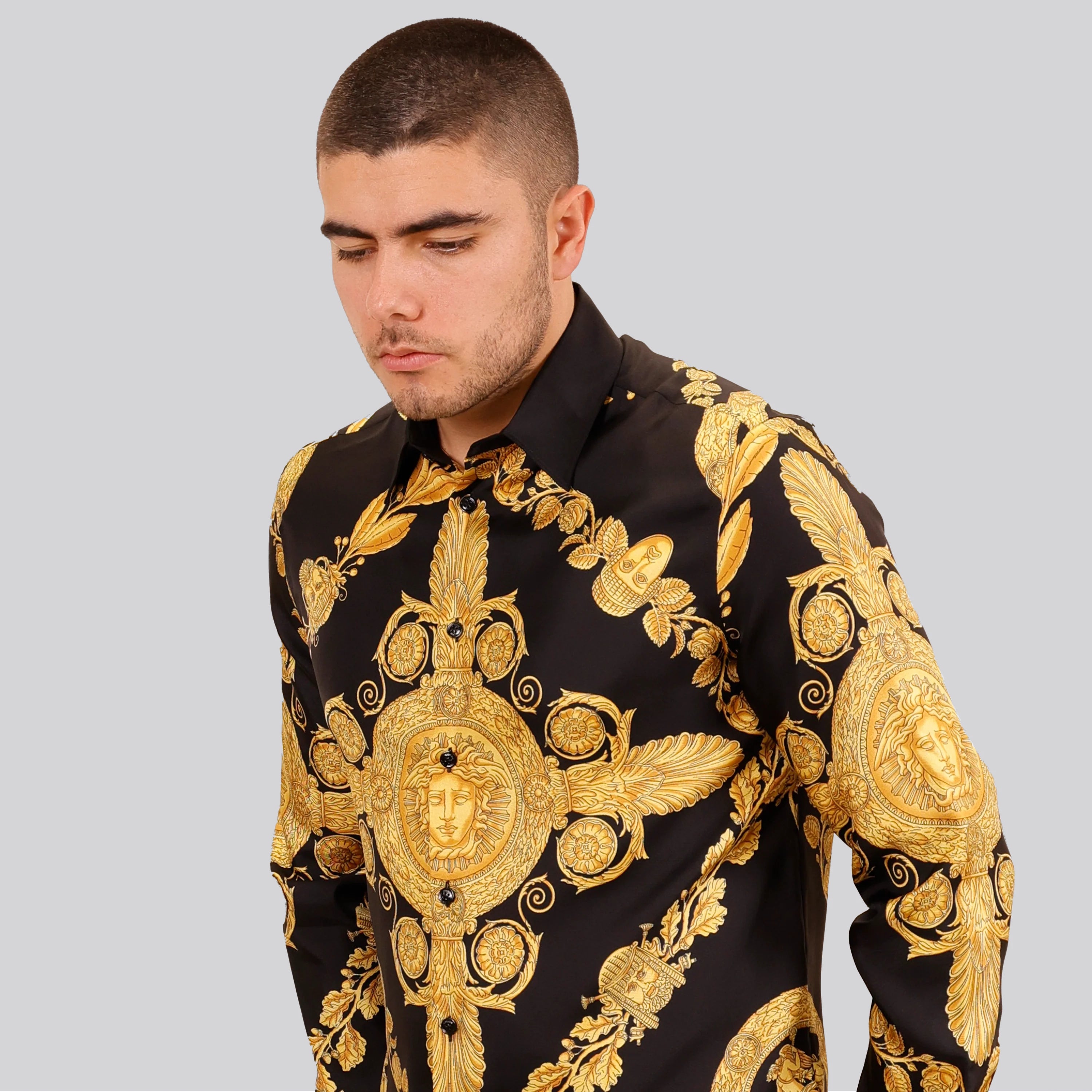 Camisa Negra Versace Baroque