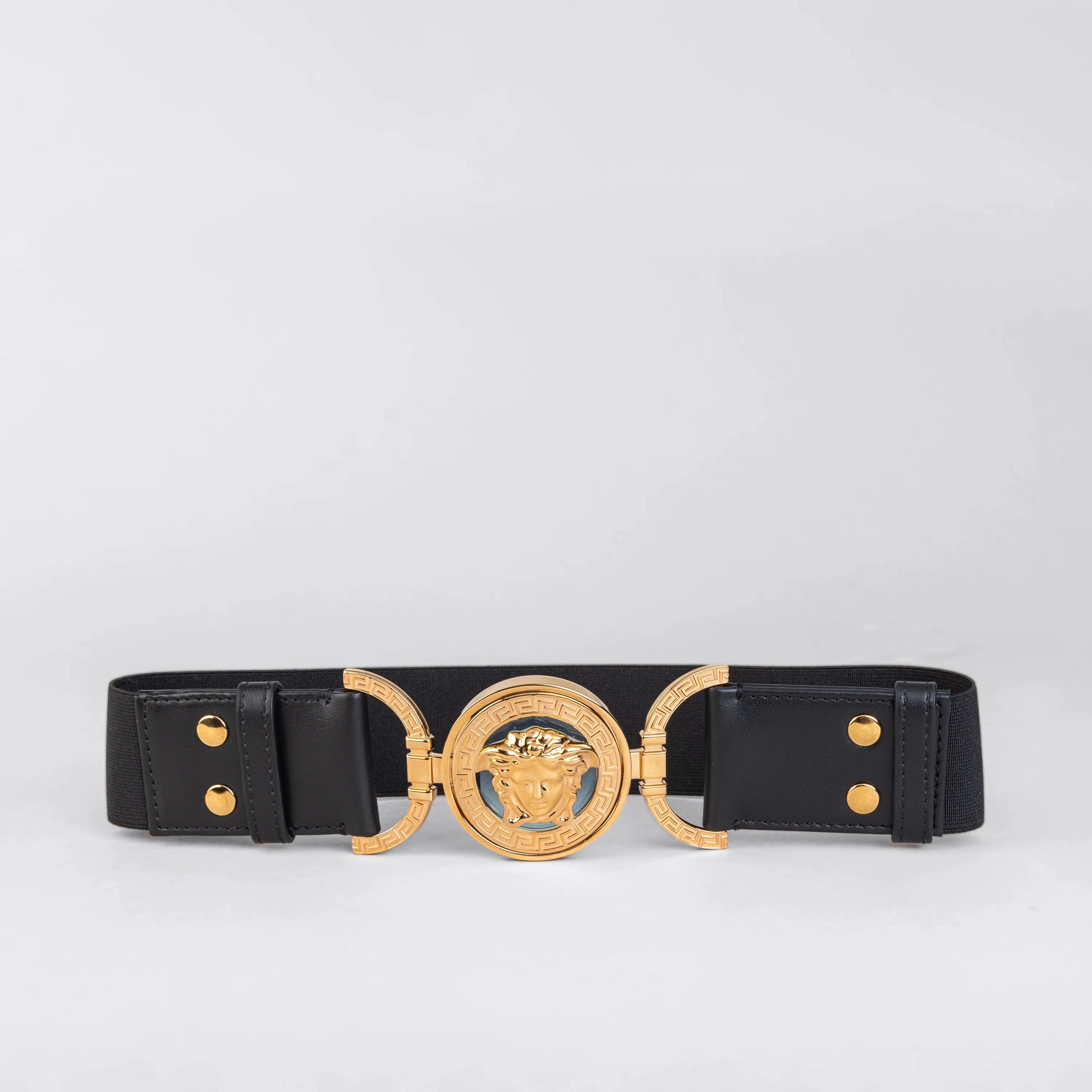 Cinturón Negro Versace Elastic Medusa 95