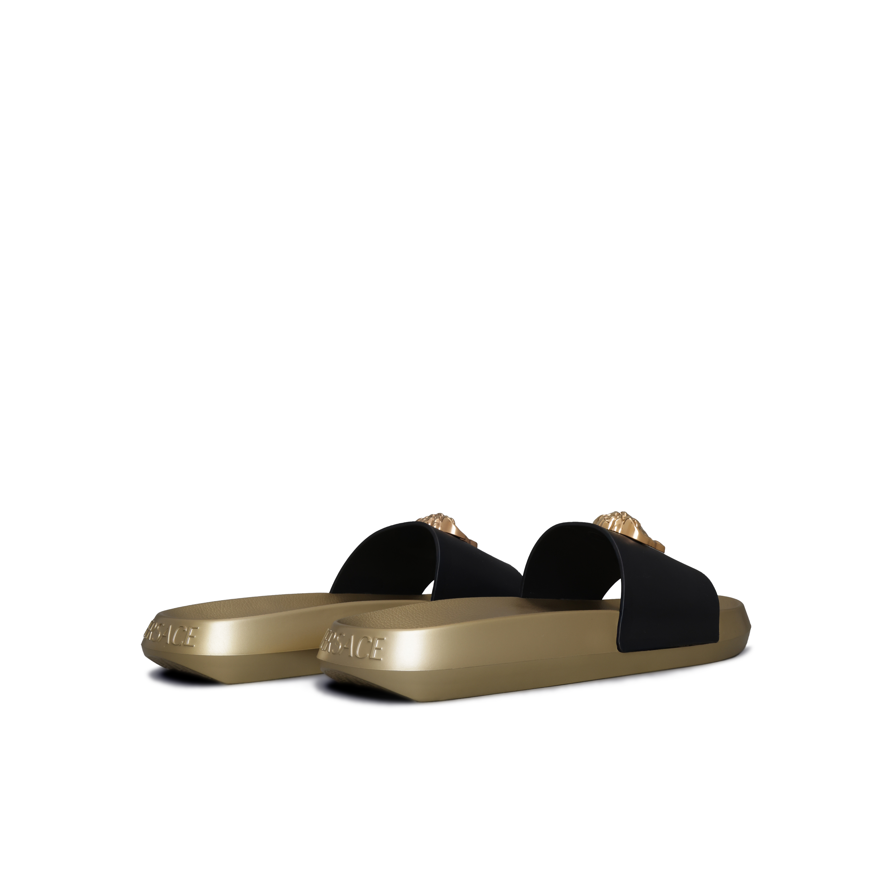 Sandalias Negras Versace Medusa