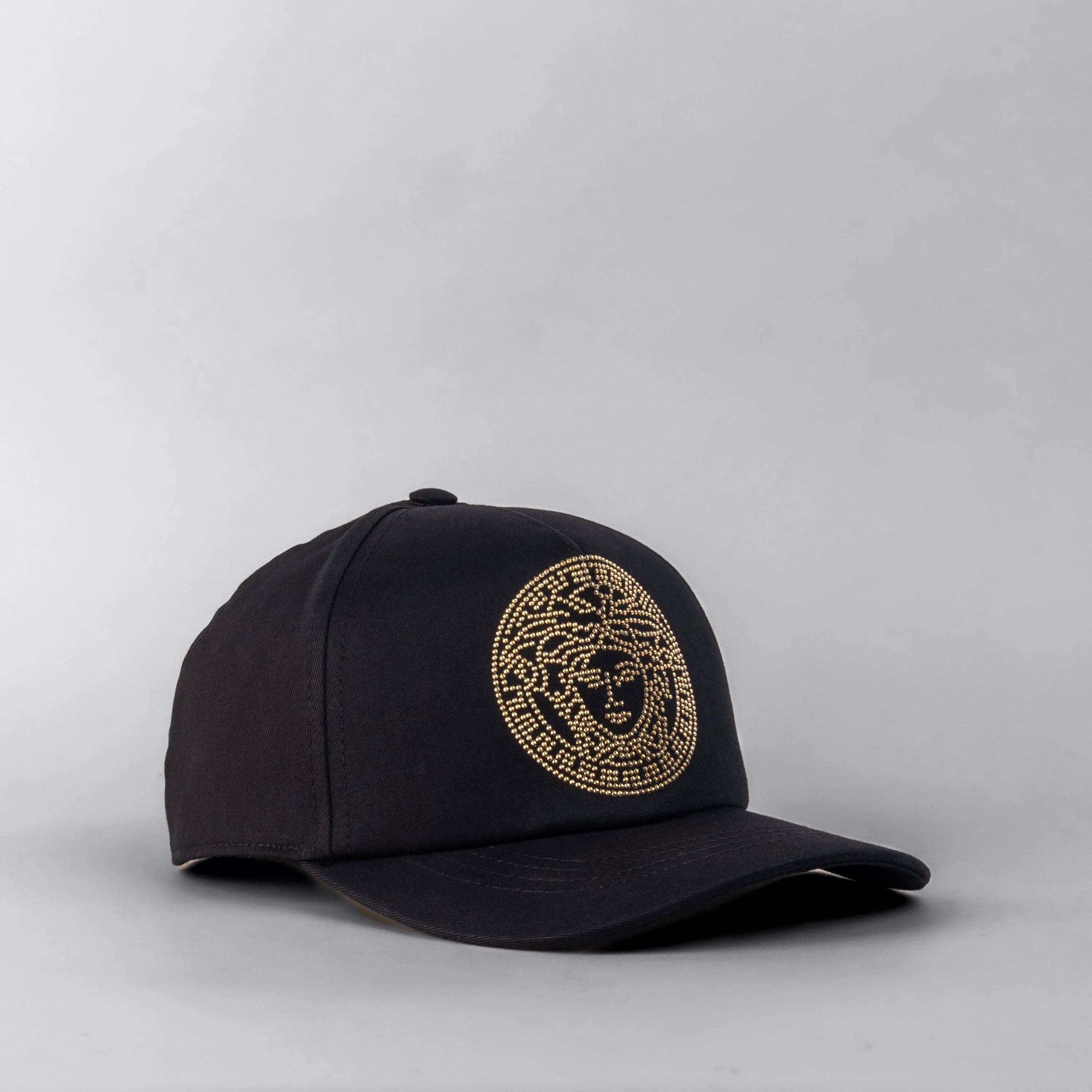 Gorra Negra Versace Rhinestones Medusa