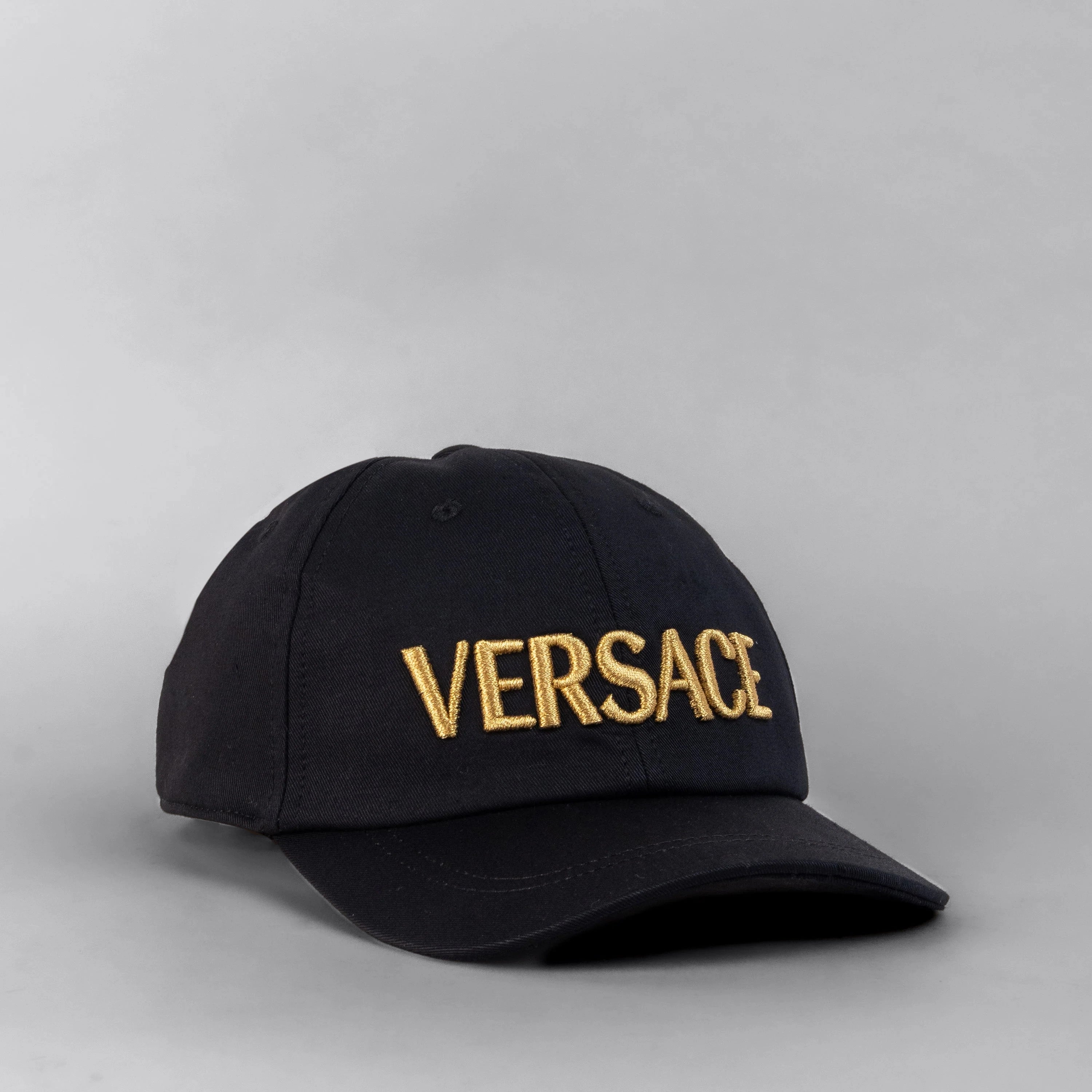 Gorra Negra Versace Gold Logo