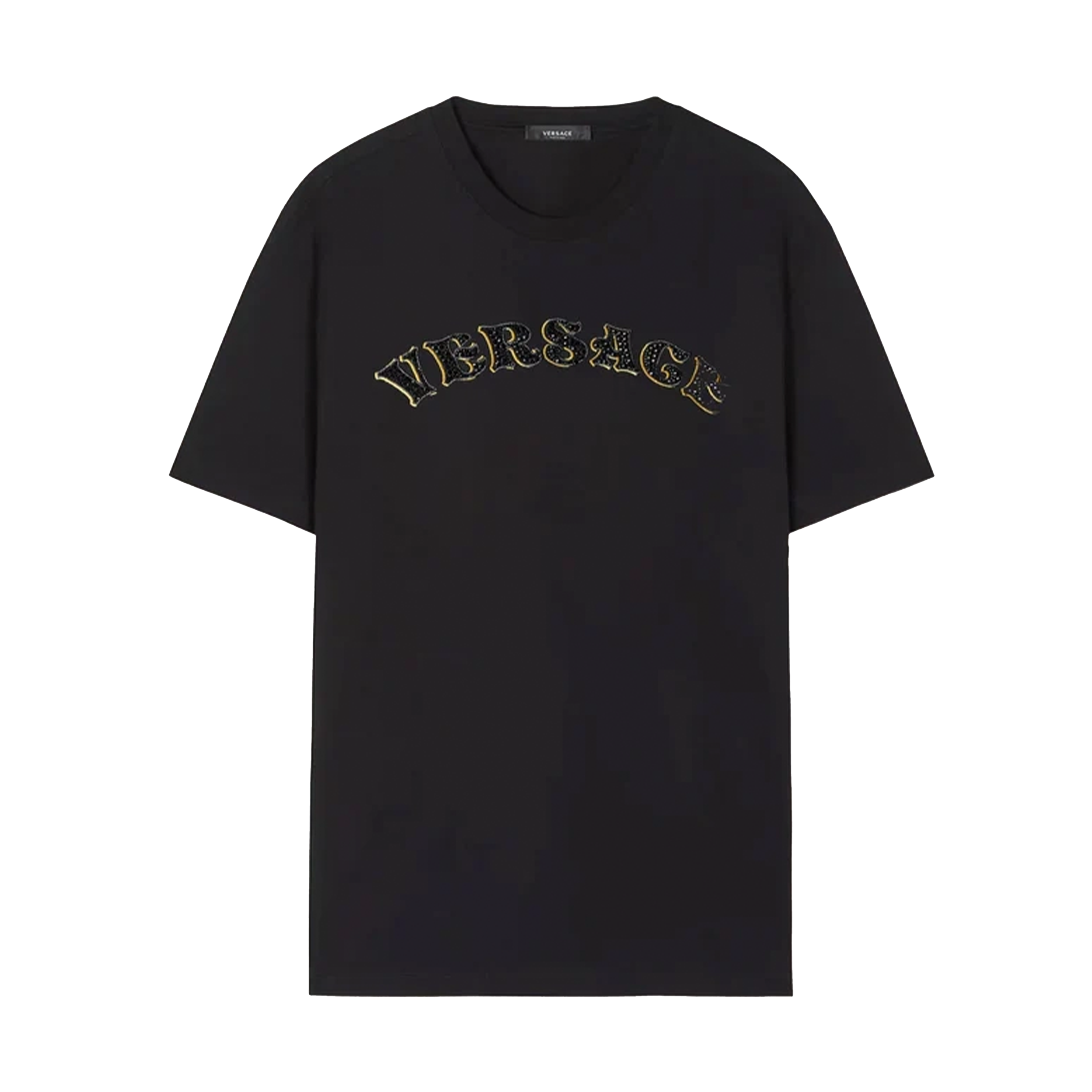 Camiseta Negra Versace Logo Rhines