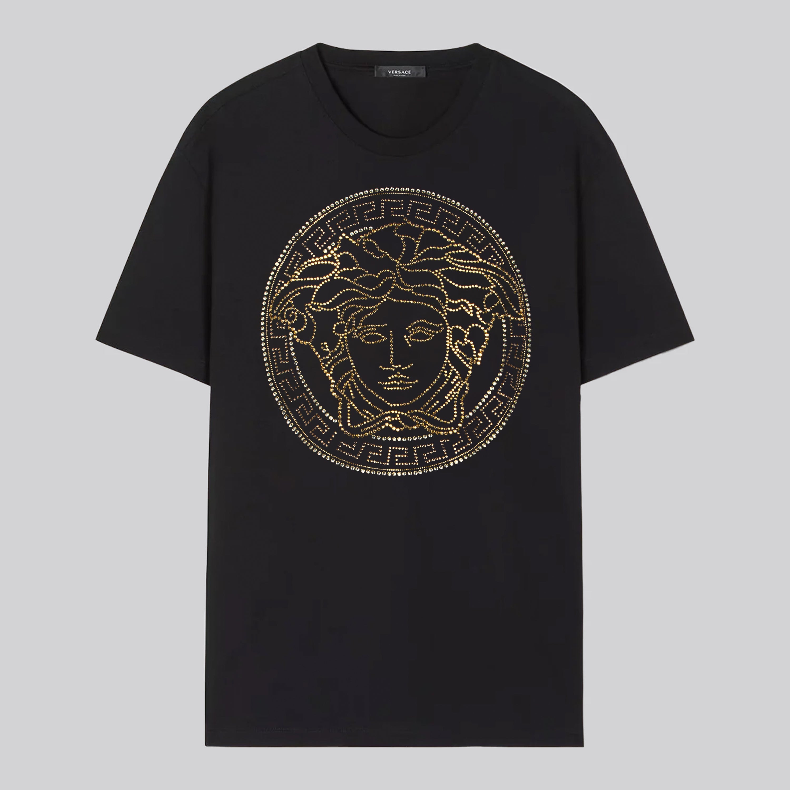 Camiseta Negra Versace Gold Medusa