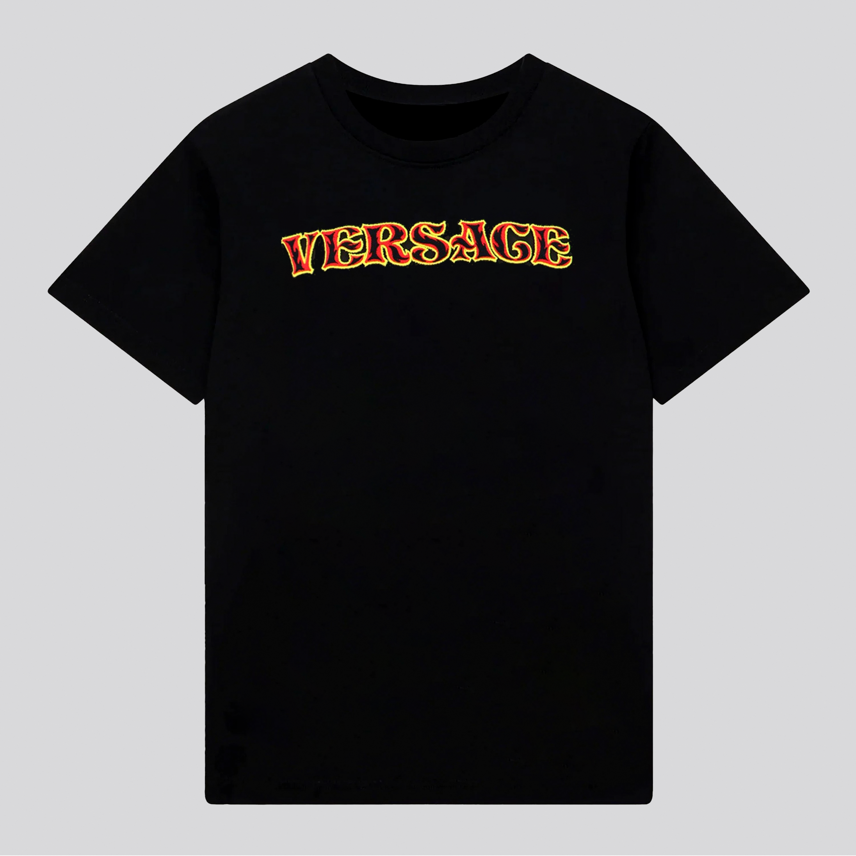 Camiseta Negra Versace Fire Medusa