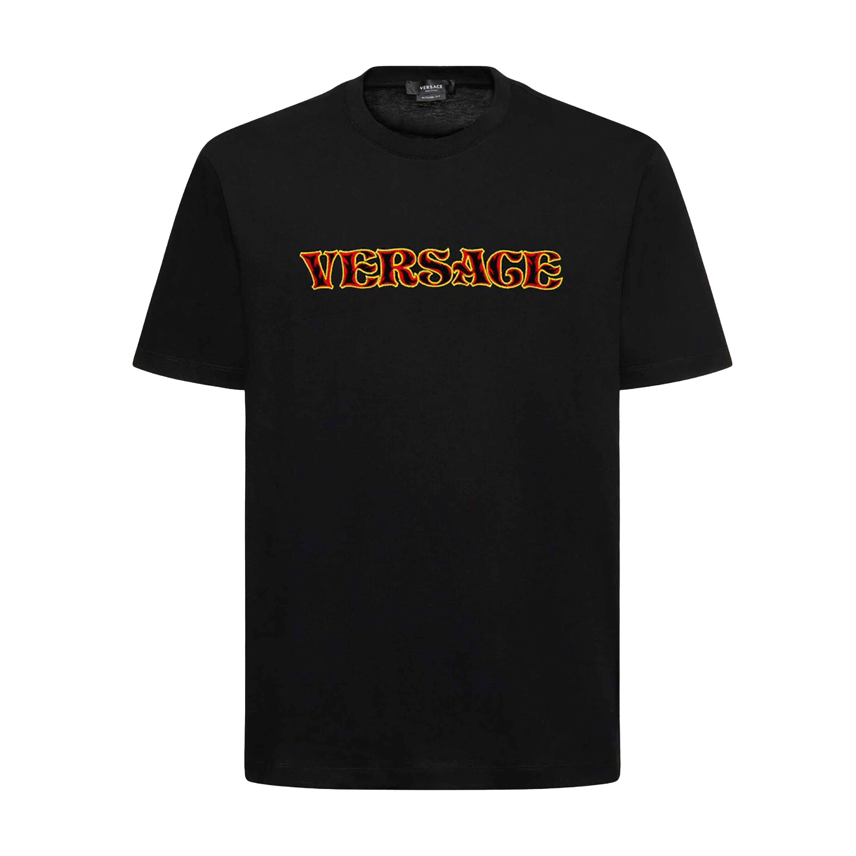 Camiseta Negra Versace Fire Logo