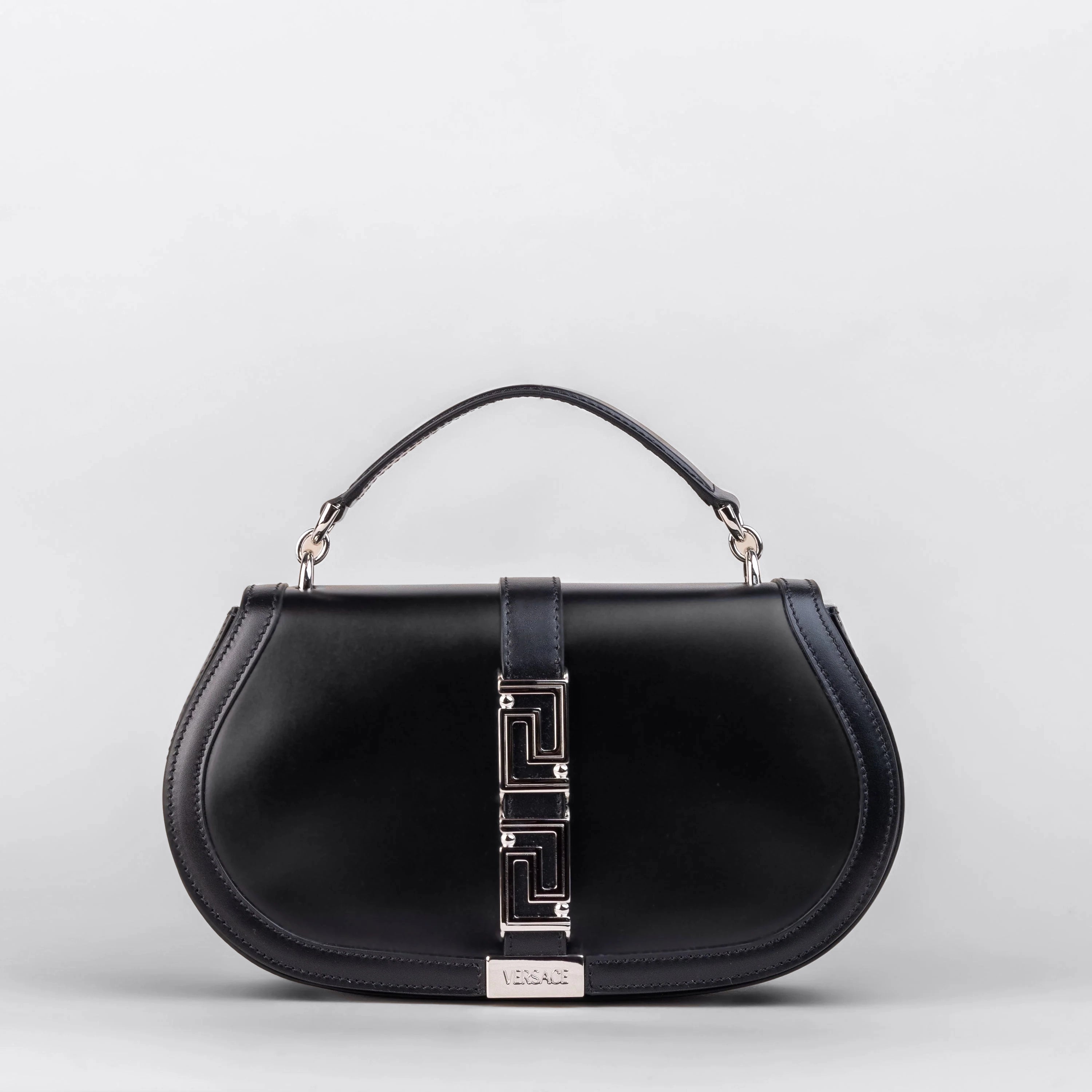 Cartera Negra Versace Silver Greca Goddess