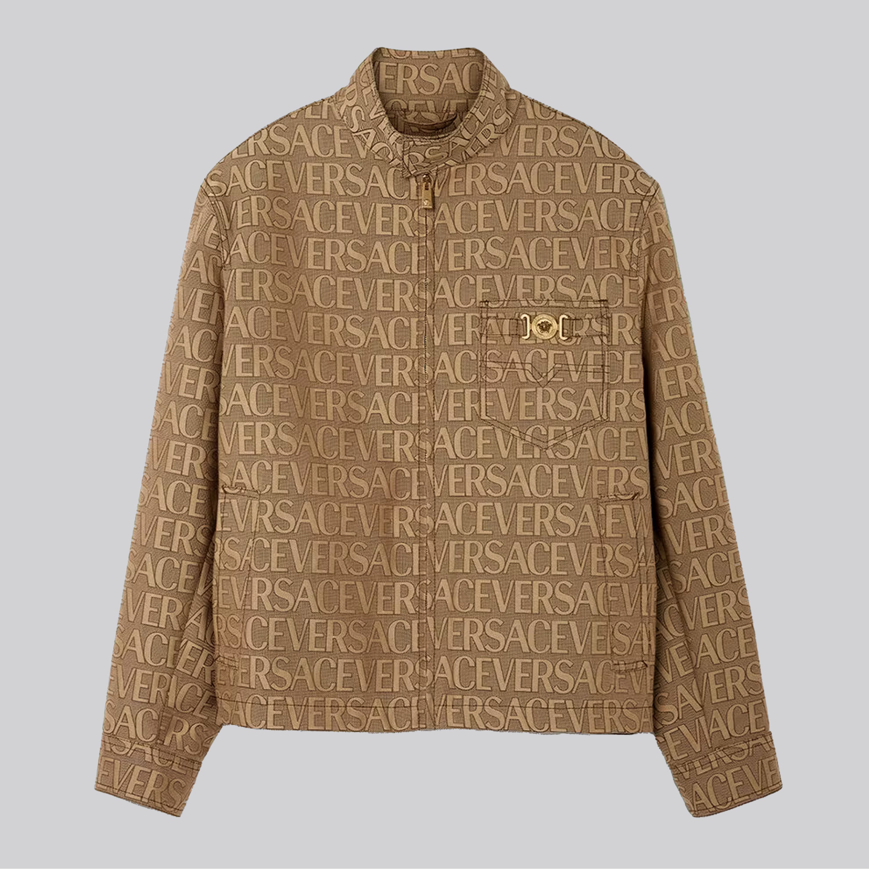 Chaqueta Beige Versace Plaque Allover Monogram