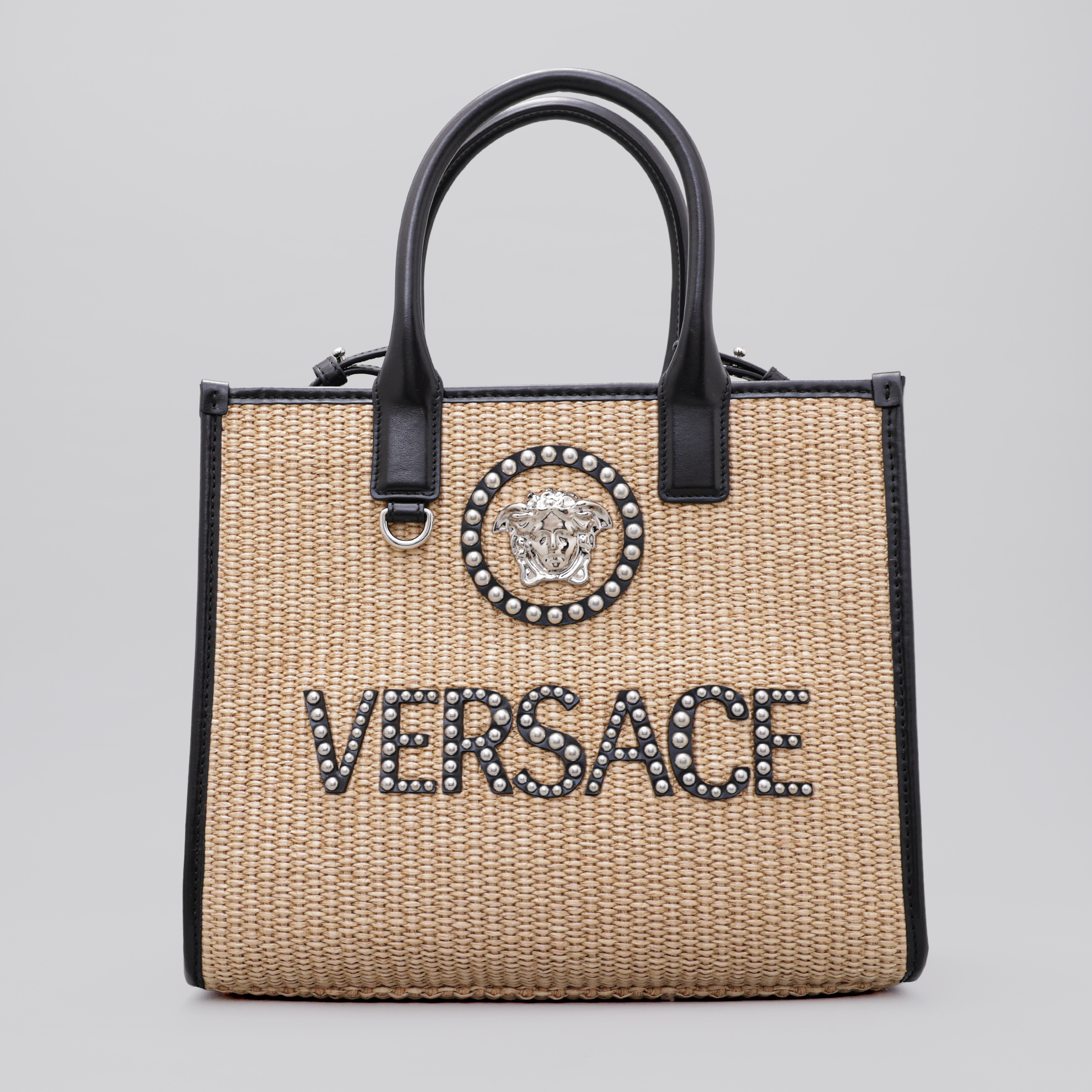Cartera Beige Versace Tote La Medusa