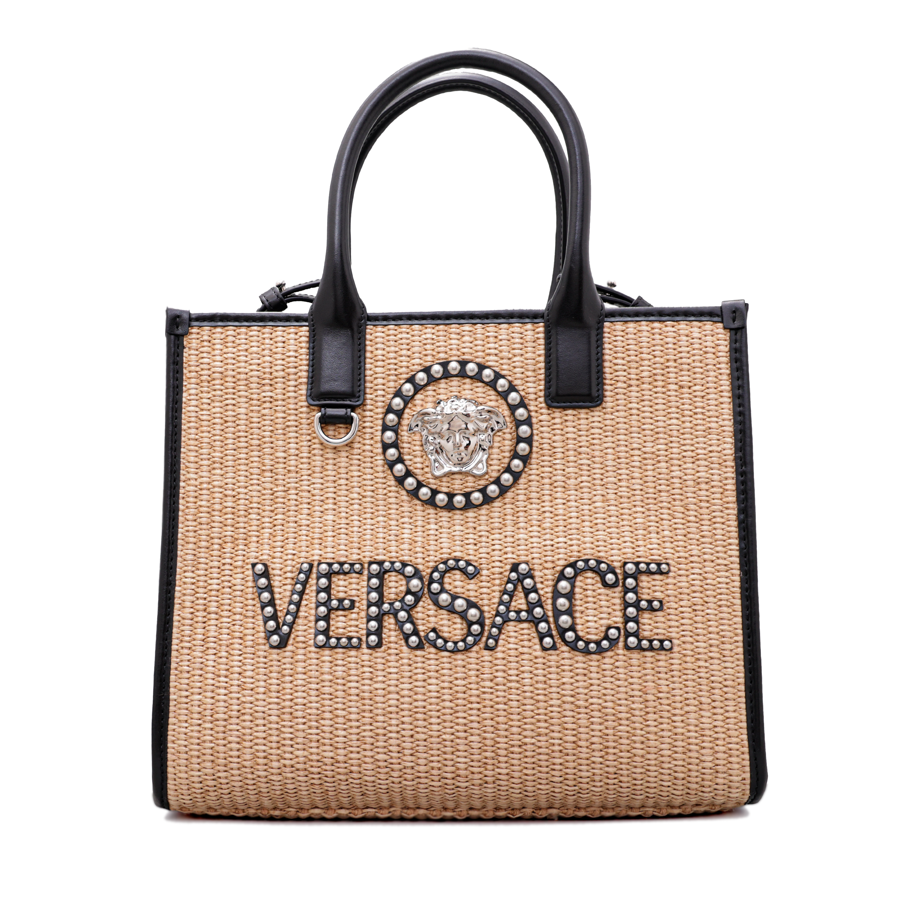 Cartera Beige Versace Tote La Medusa